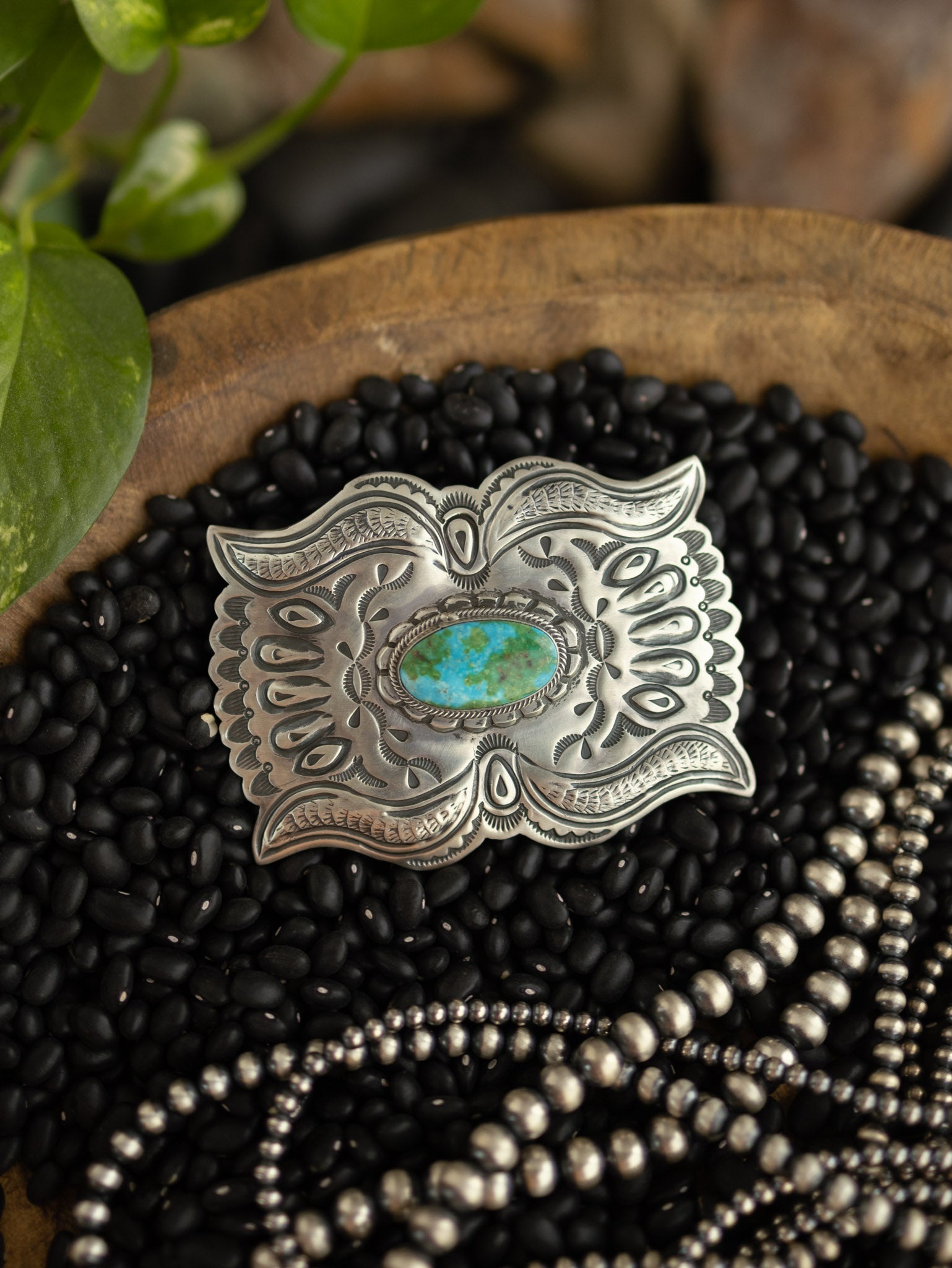 The Tish Turquoise Belt Buckle-Belt Buckles-Calli Co., Turquoise and Silver Jewelry, Native American Handmade, Zuni Tribe, Navajo Tribe, Brock Texas