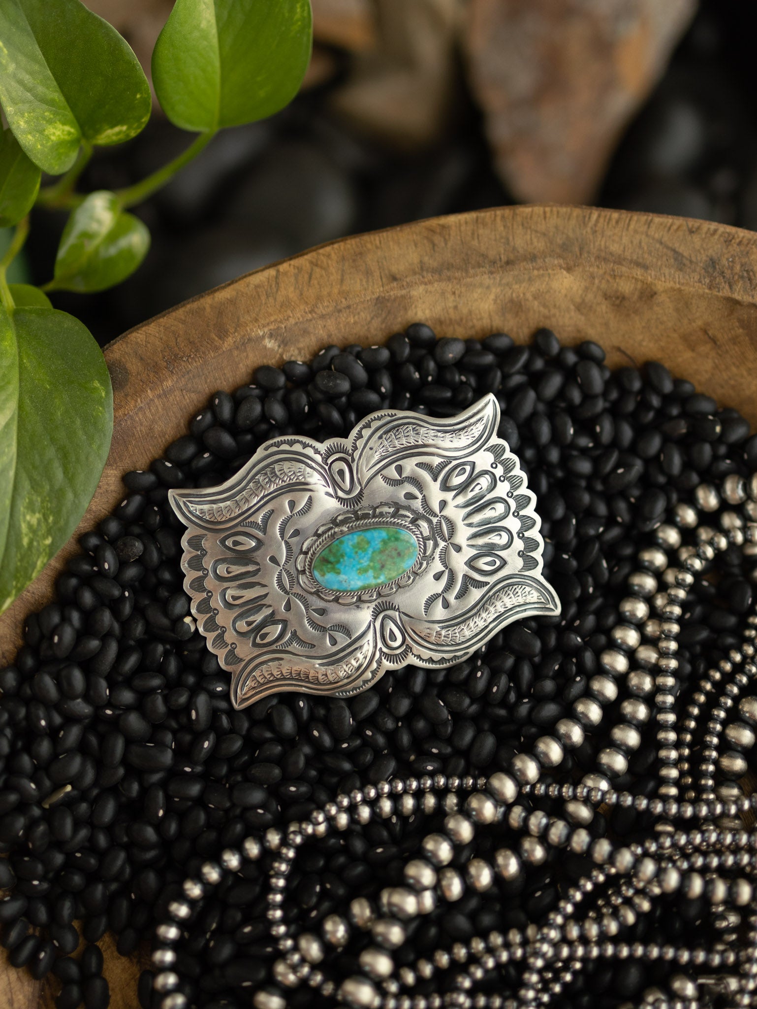 The Tish Turquoise Belt Buckle-Belt Buckles-Calli Co., Turquoise and Silver Jewelry, Native American Handmade, Zuni Tribe, Navajo Tribe, Brock Texas