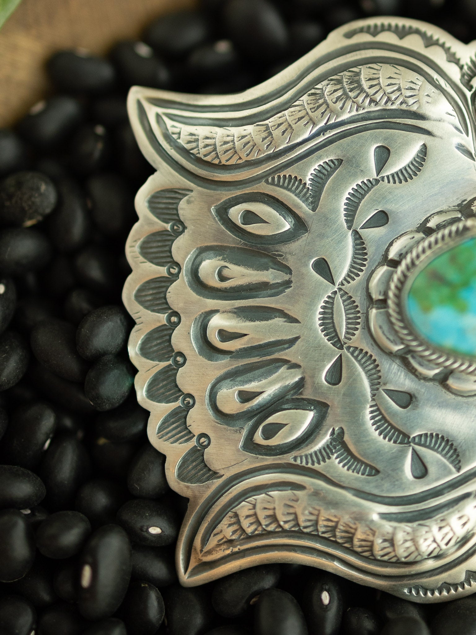 The Tish Turquoise Belt Buckle-Belt Buckles-Calli Co., Turquoise and Silver Jewelry, Native American Handmade, Zuni Tribe, Navajo Tribe, Brock Texas