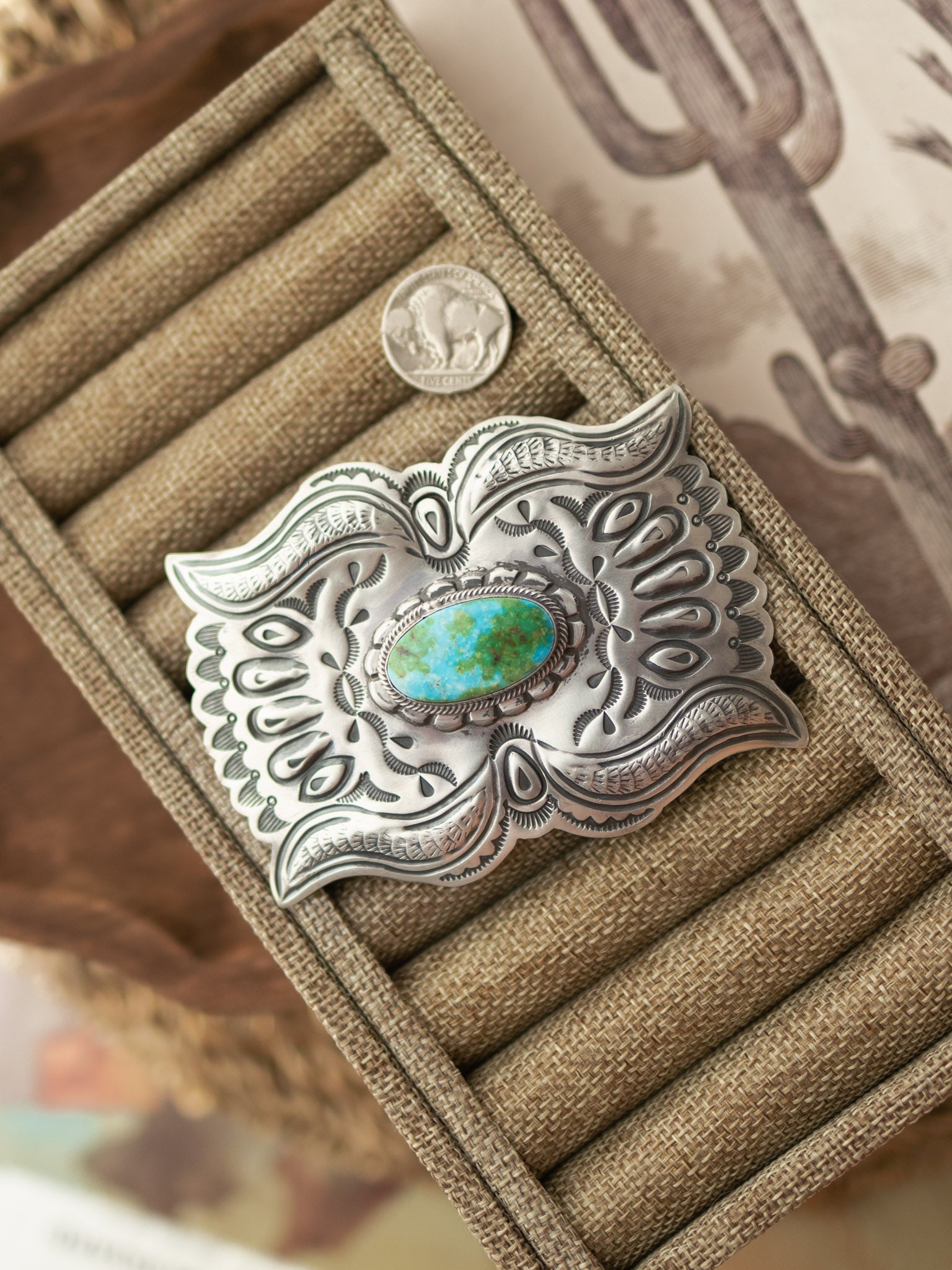 The Tish Turquoise Belt Buckle-Belt Buckles-Calli Co., Turquoise and Silver Jewelry, Native American Handmade, Zuni Tribe, Navajo Tribe, Brock Texas