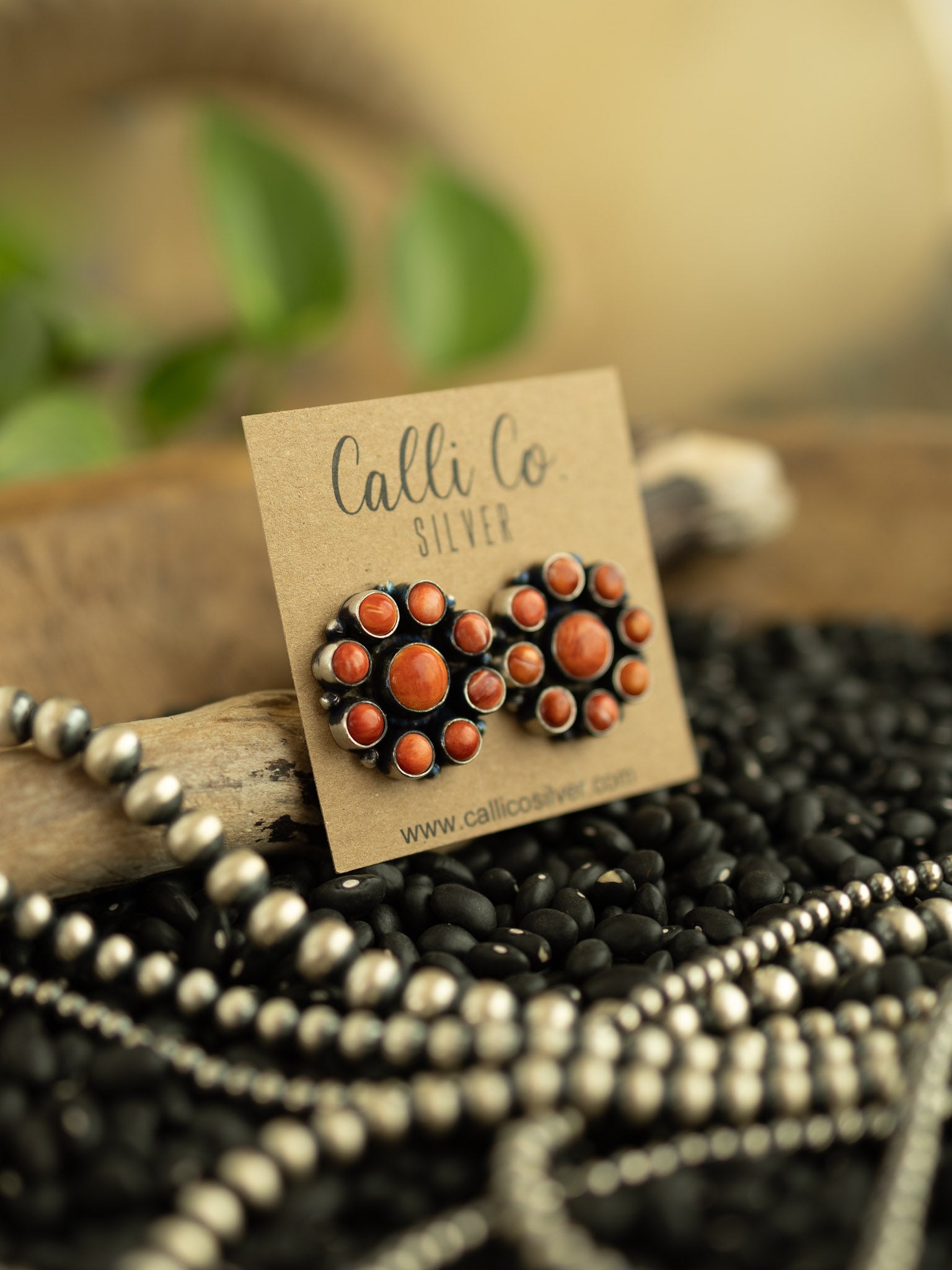 The Kalispel Cluster Earrings-Earrings-Calli Co., Turquoise and Silver Jewelry, Native American Handmade, Zuni Tribe, Navajo Tribe, Brock Texas