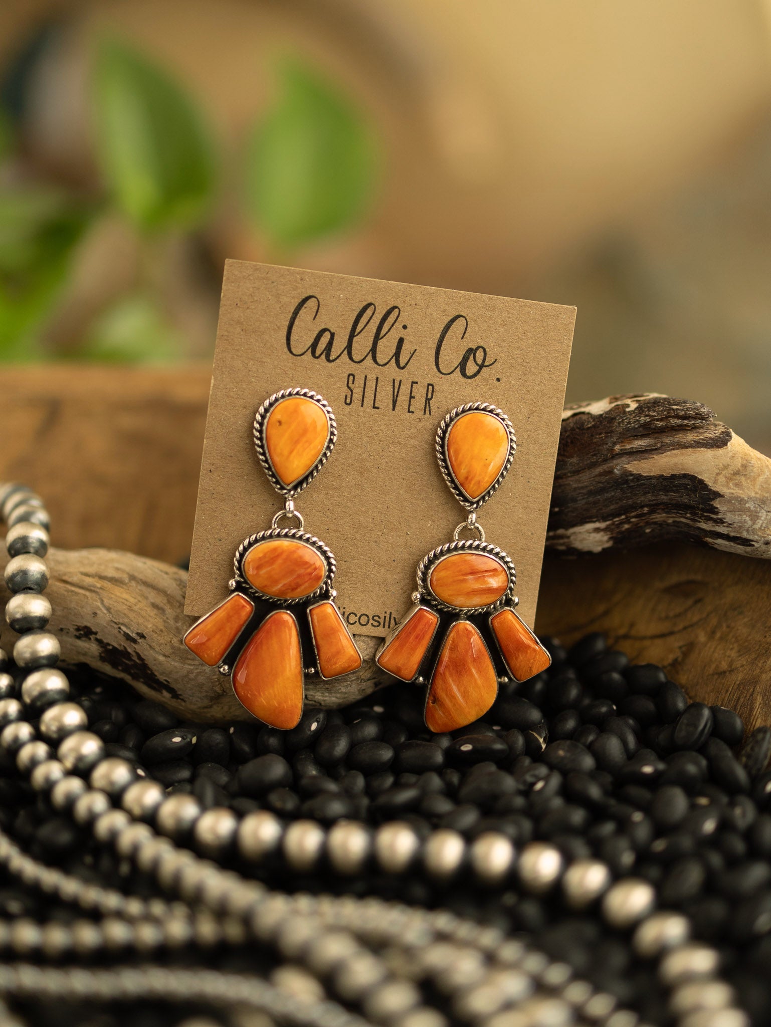 The Myra Spiny Earrings-Earrings-Calli Co., Turquoise and Silver Jewelry, Native American Handmade, Zuni Tribe, Navajo Tribe, Brock Texas