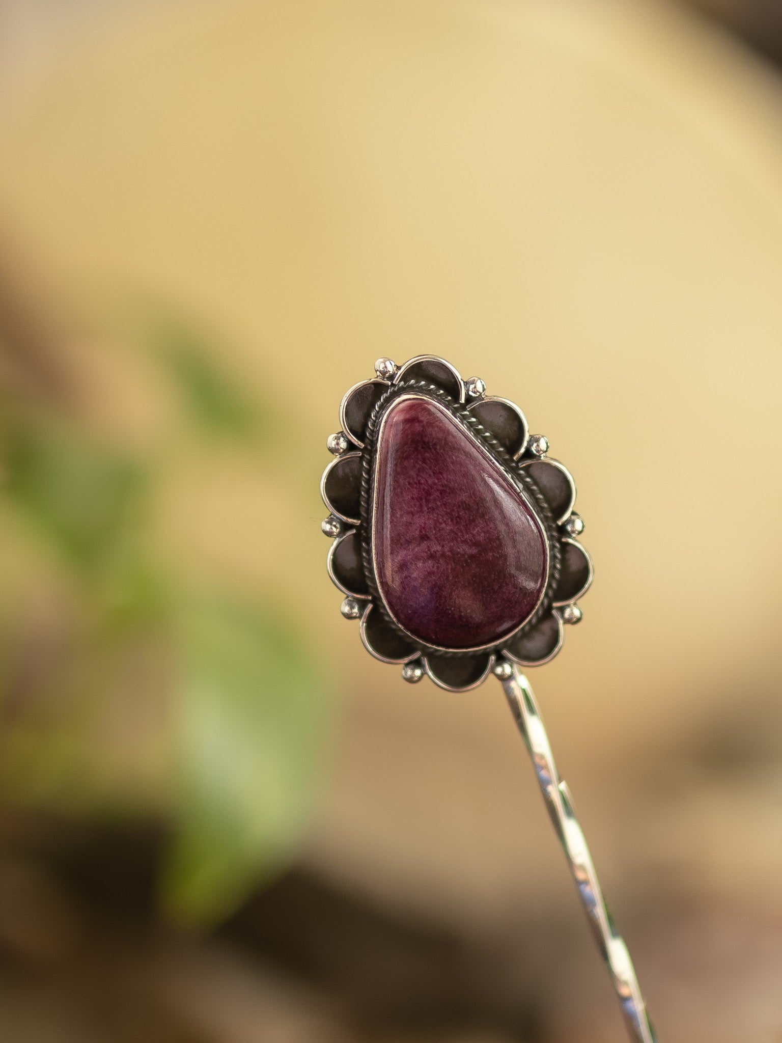 The Blanchard Hair Pin, 1-Hair Accessories-Calli Co., Turquoise and Silver Jewelry, Native American Handmade, Zuni Tribe, Navajo Tribe, Brock Texas