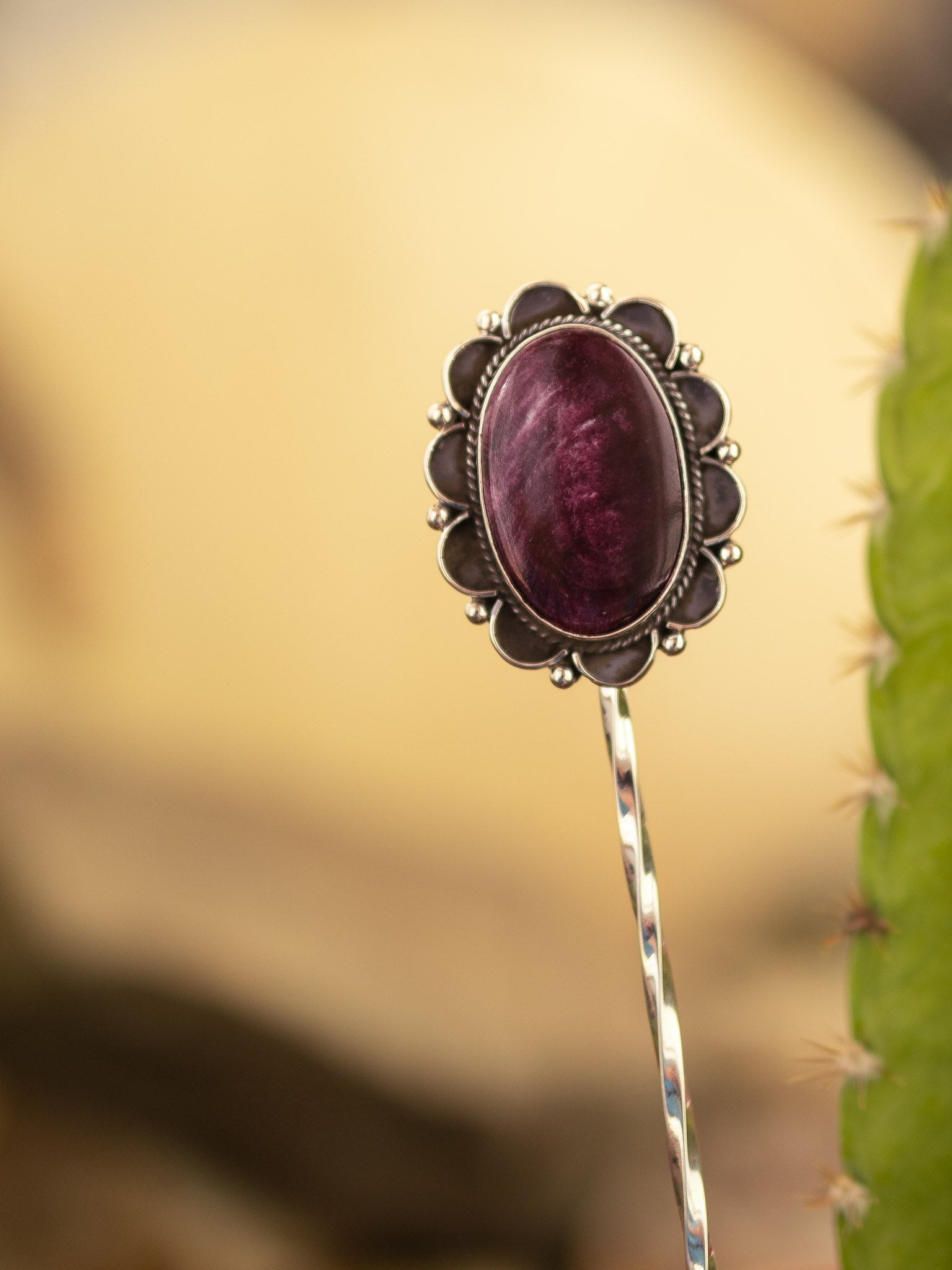 The Blanchard Hair Pin, 2-Hair Accessories-Calli Co., Turquoise and Silver Jewelry, Native American Handmade, Zuni Tribe, Navajo Tribe, Brock Texas