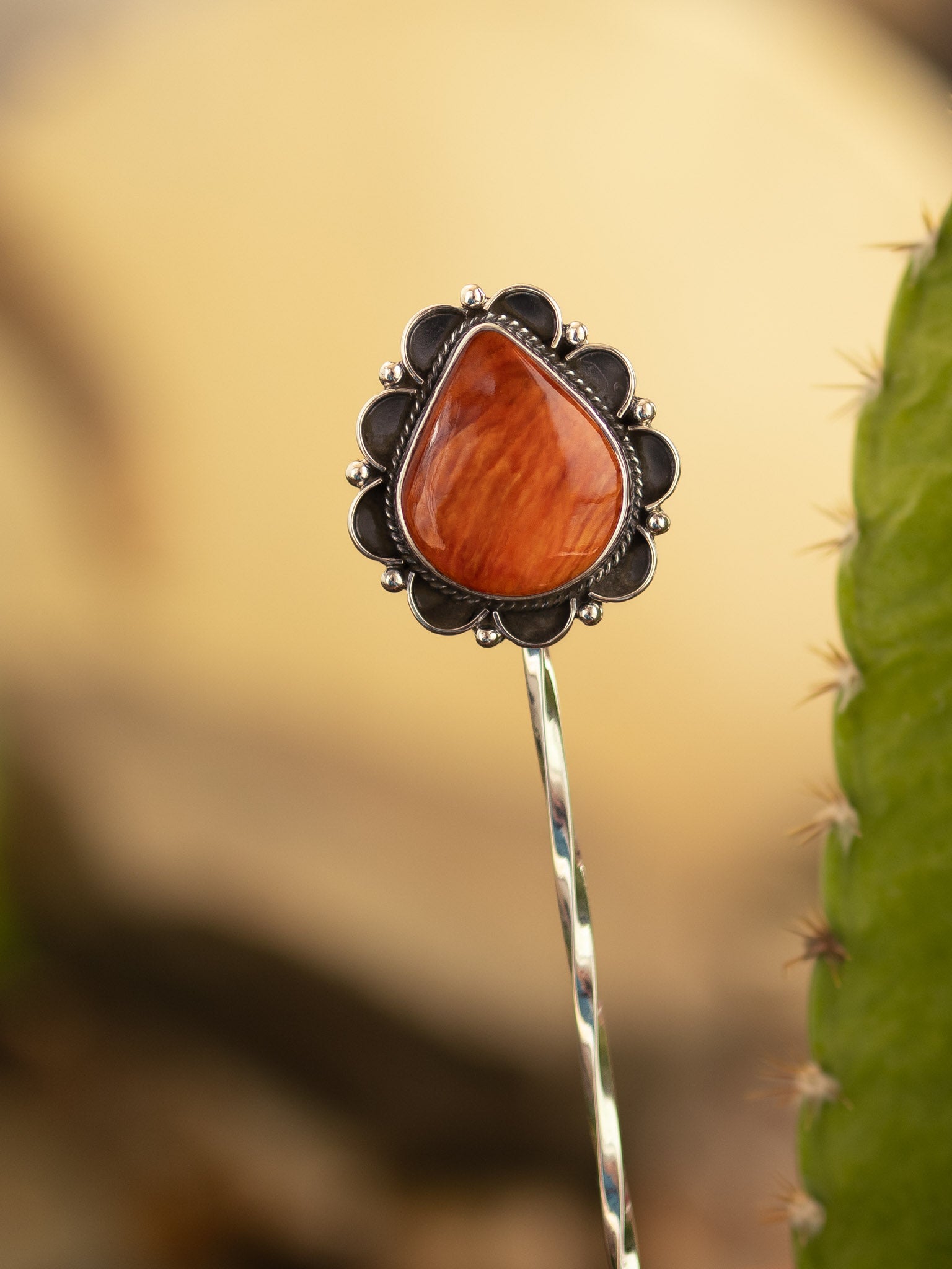 The Blanchard Hair Pin, 3-Hair Accessories-Calli Co., Turquoise and Silver Jewelry, Native American Handmade, Zuni Tribe, Navajo Tribe, Brock Texas