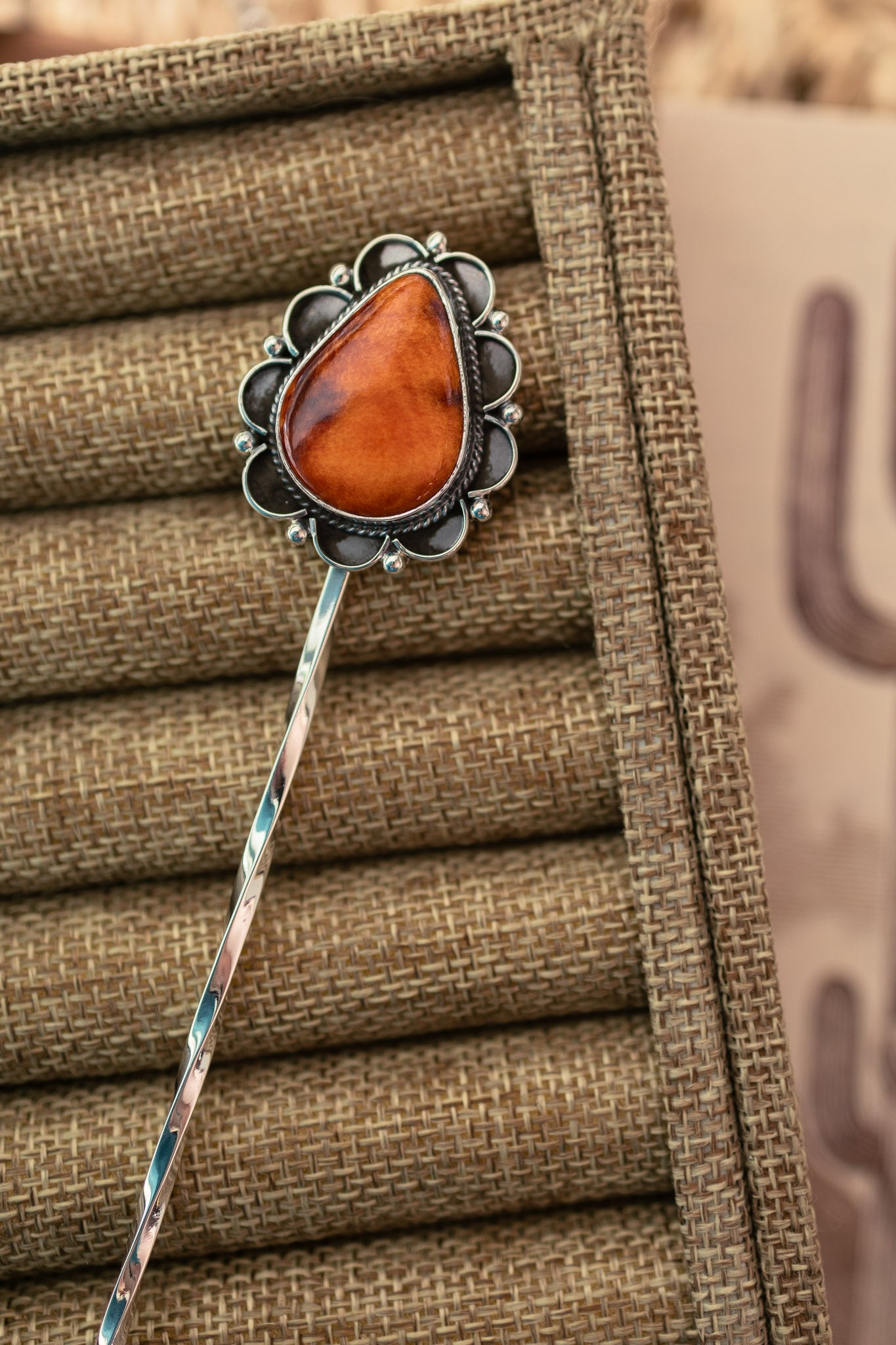 The Blanchard Hair Pin, 4-Hair Accessories-Calli Co., Turquoise and Silver Jewelry, Native American Handmade, Zuni Tribe, Navajo Tribe, Brock Texas