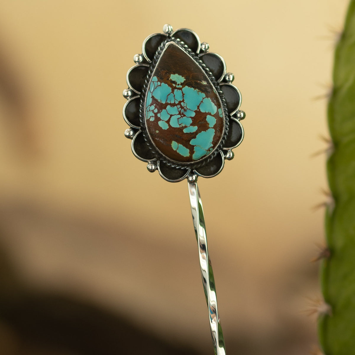 Sterling Silver and Turquoise Hair Pin | Calli Co Silver 
