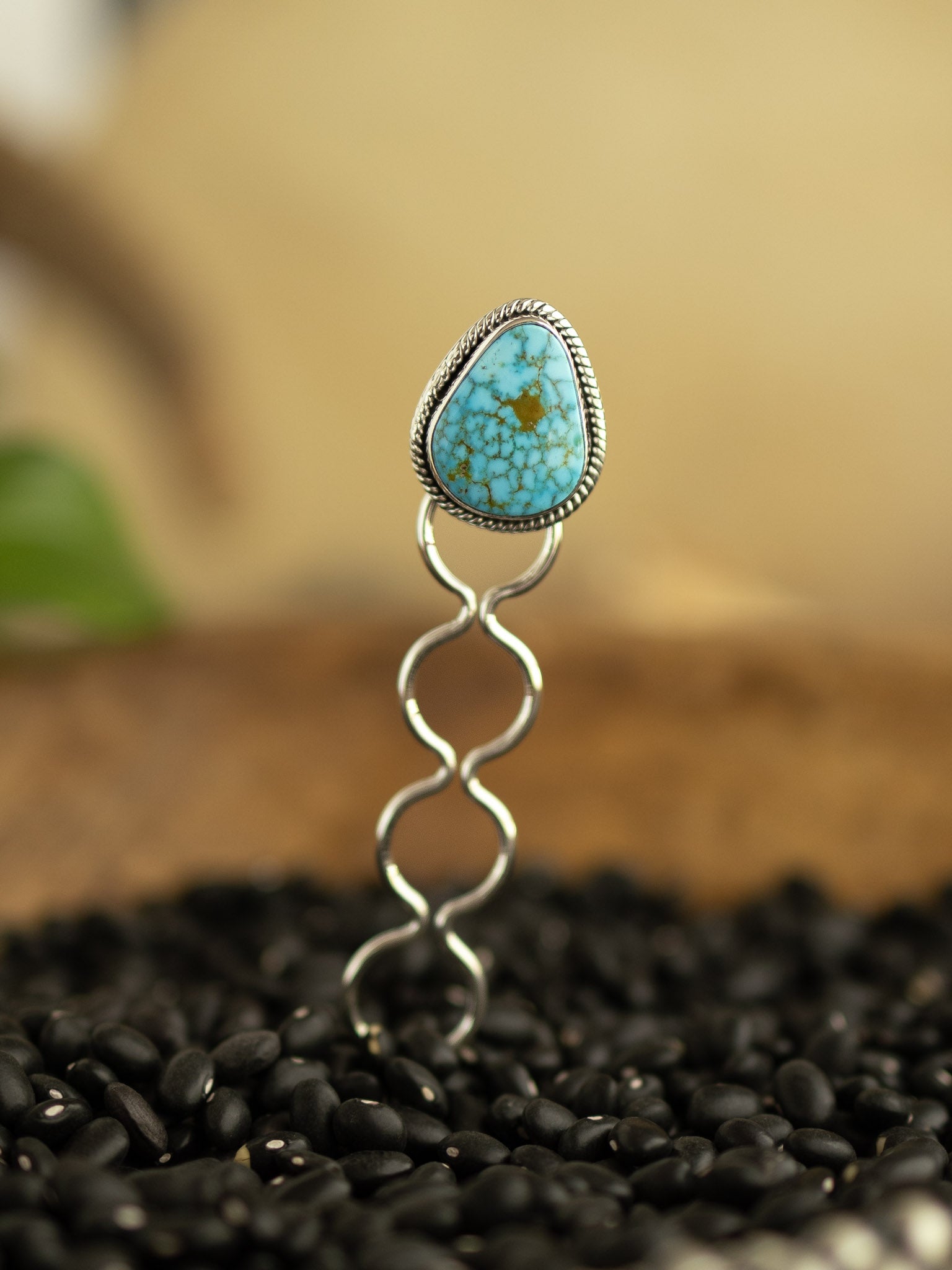 The Grace Turquoise Hair Pin, 4-Hair Accessories-Calli Co., Turquoise and Silver Jewelry, Native American Handmade, Zuni Tribe, Navajo Tribe, Brock Texas