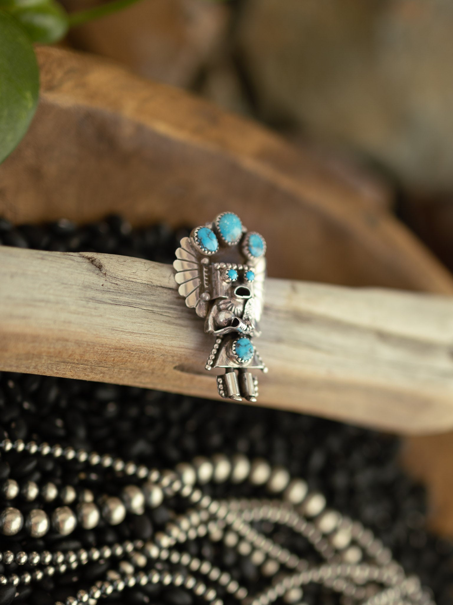 The Kachina Pendant/Pin in Turquoise, 3-Pendants-Calli Co., Turquoise and Silver Jewelry, Native American Handmade, Zuni Tribe, Navajo Tribe, Brock Texas