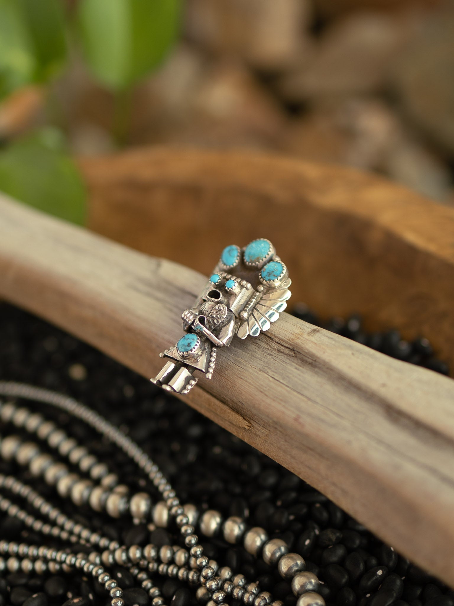 The Kachina Pendant/Pin in Turquoise, 3-Pendants-Calli Co., Turquoise and Silver Jewelry, Native American Handmade, Zuni Tribe, Navajo Tribe, Brock Texas