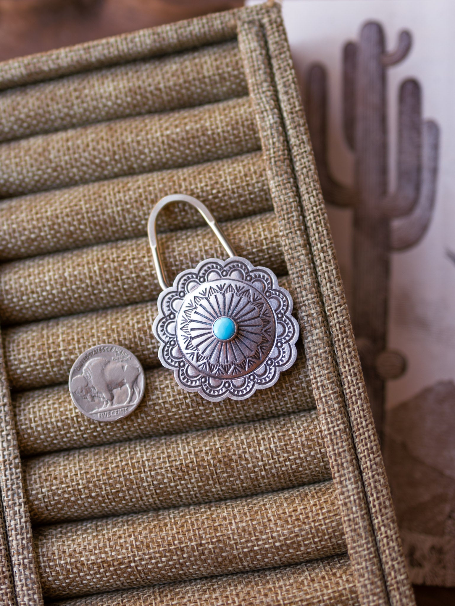 The Turquoise Keychain, 1-Miscellaneous-Calli Co., Turquoise and Silver Jewelry, Native American Handmade, Zuni Tribe, Navajo Tribe, Brock Texas