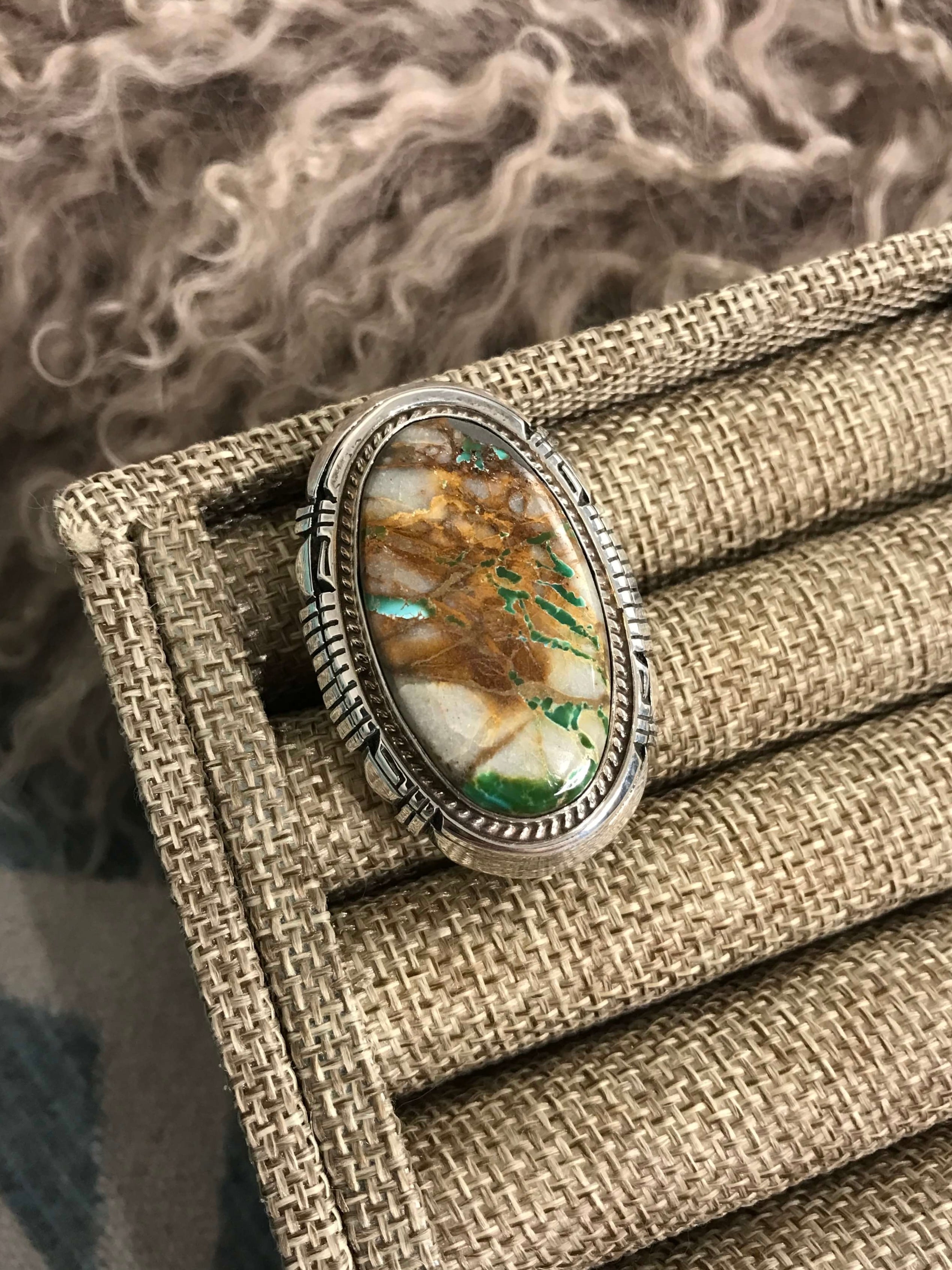 The Arden Ring 1, Sz 7-Rings-Calli Co., Turquoise and Silver Jewelry, Native American Handmade, Zuni Tribe, Navajo Tribe, Brock Texas