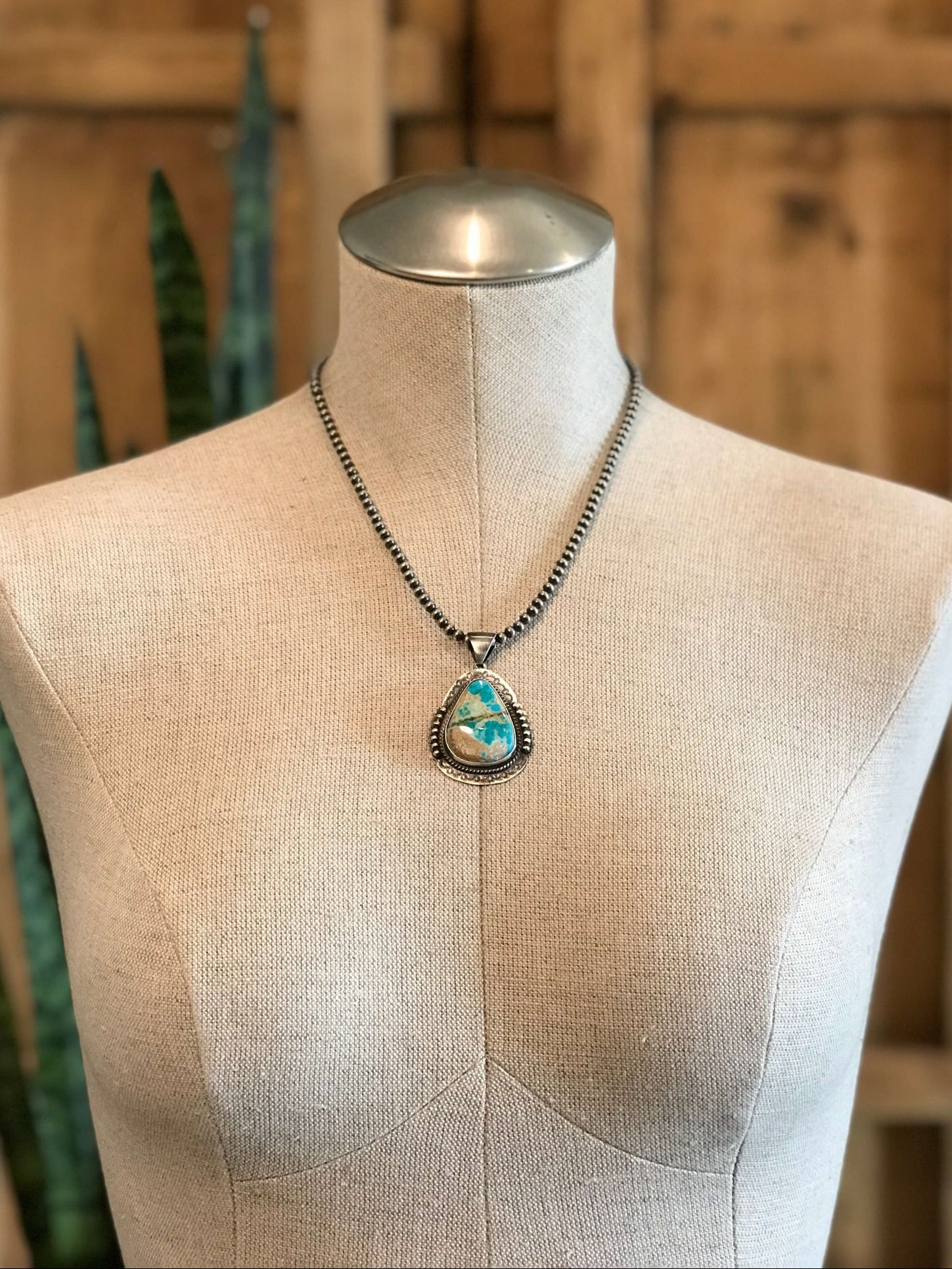 The Jesse Turquoise Pendant, 1-Pendants-Calli Co., Turquoise and Silver Jewelry, Native American Handmade, Zuni Tribe, Navajo Tribe, Brock Texas