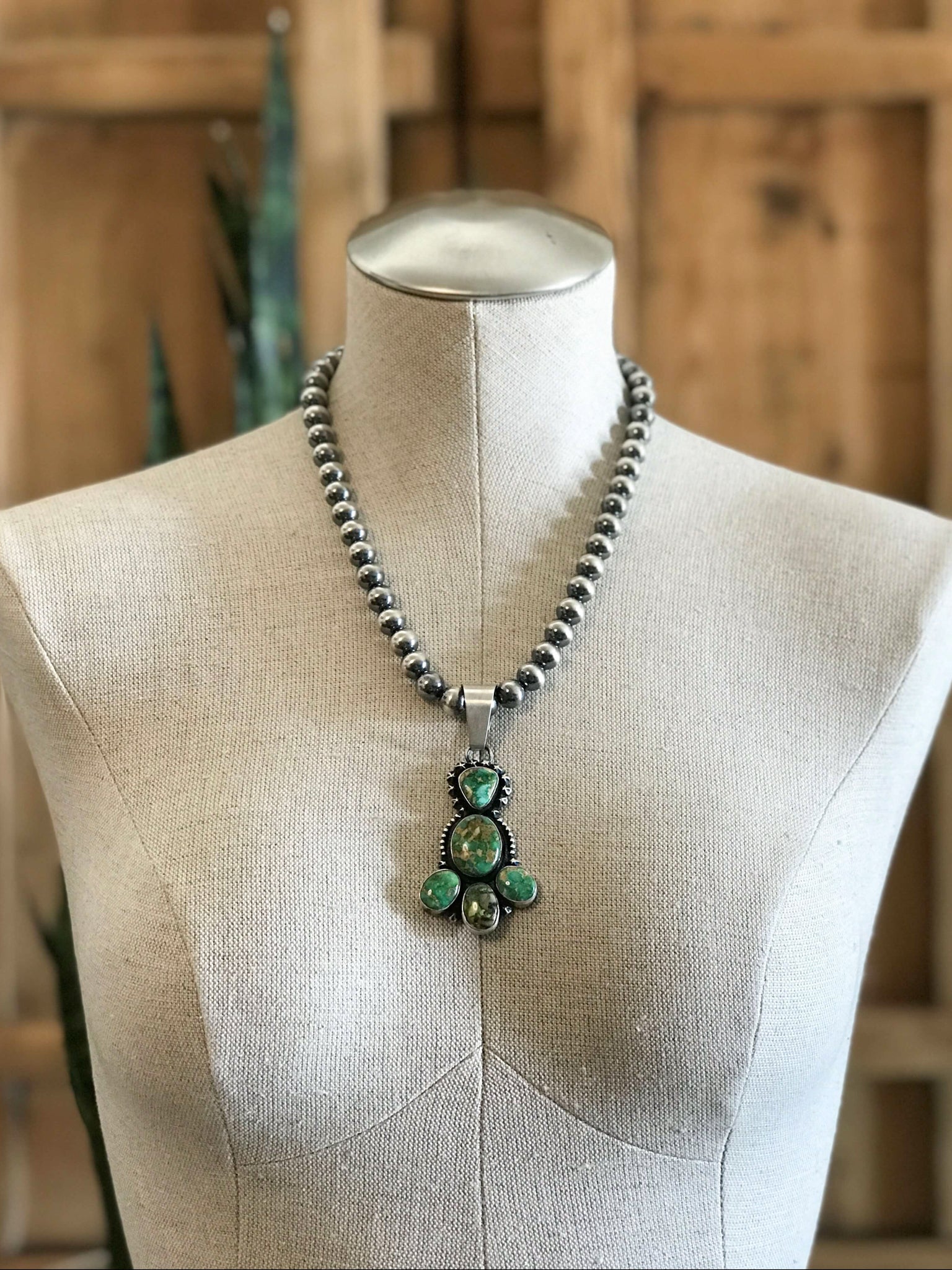 The Ormond Turquoise Pendant-Pendants-Calli Co., Turquoise and Silver Jewelry, Native American Handmade, Zuni Tribe, Navajo Tribe, Brock Texas