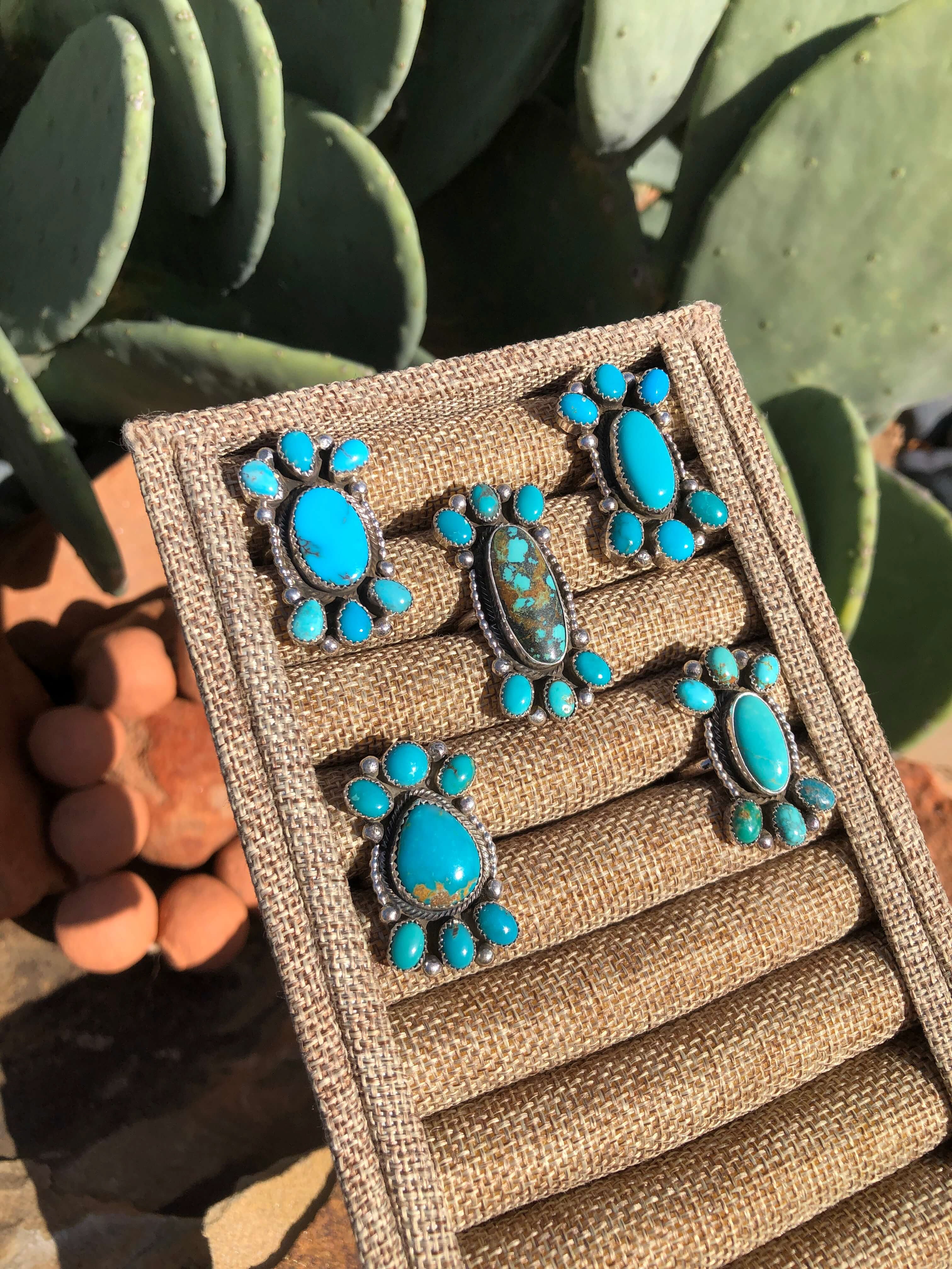 The Kenova Adjustable Turquoise Rings-Rings-Calli Co., Turquoise and Silver Jewelry, Native American Handmade, Zuni Tribe, Navajo Tribe, Brock Texas
