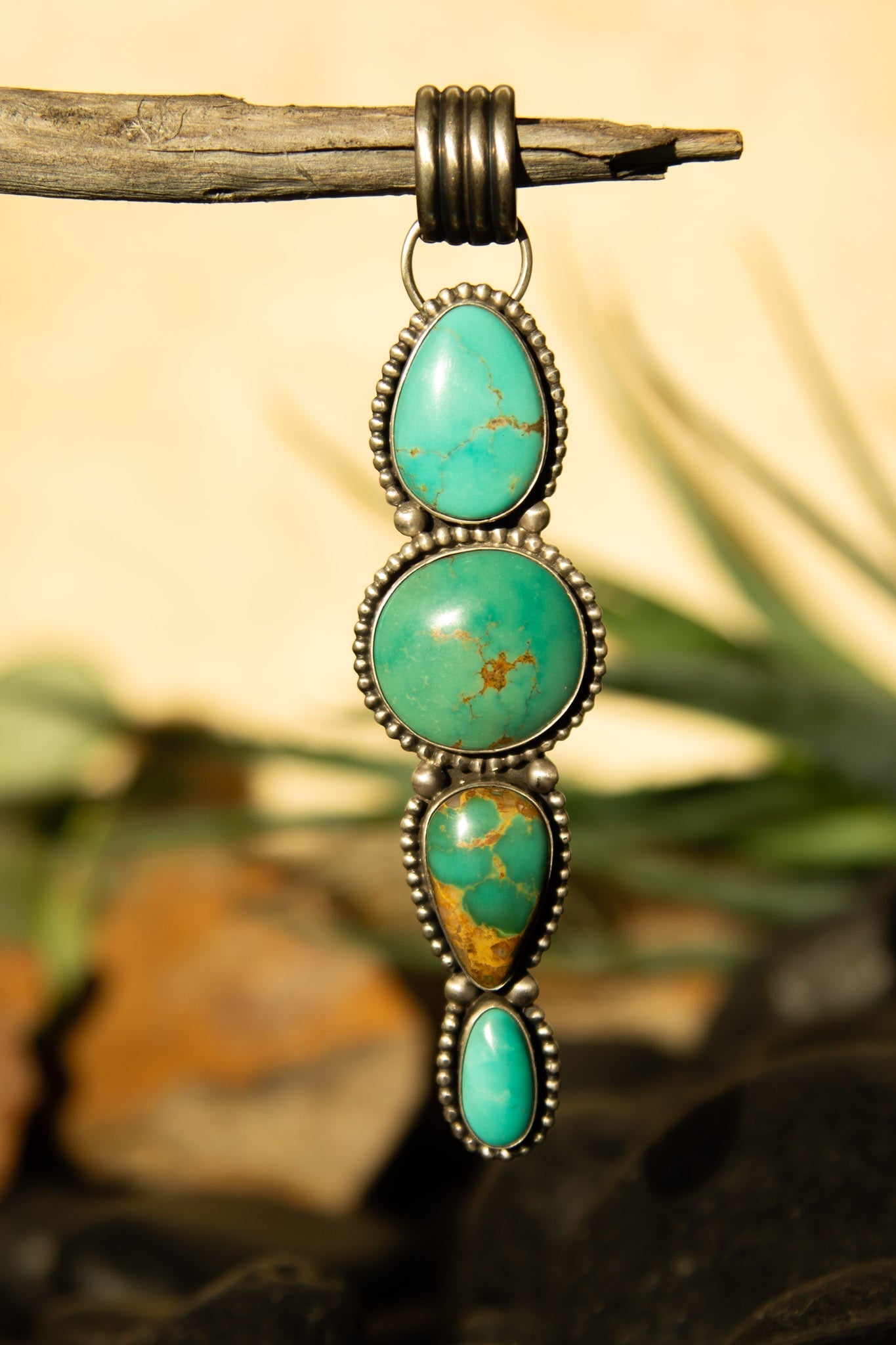 The Lafayette Turquoise Pendant-Pendants-Calli Co., Turquoise and Silver Jewelry, Native American Handmade, Zuni Tribe, Navajo Tribe, Brock Texas