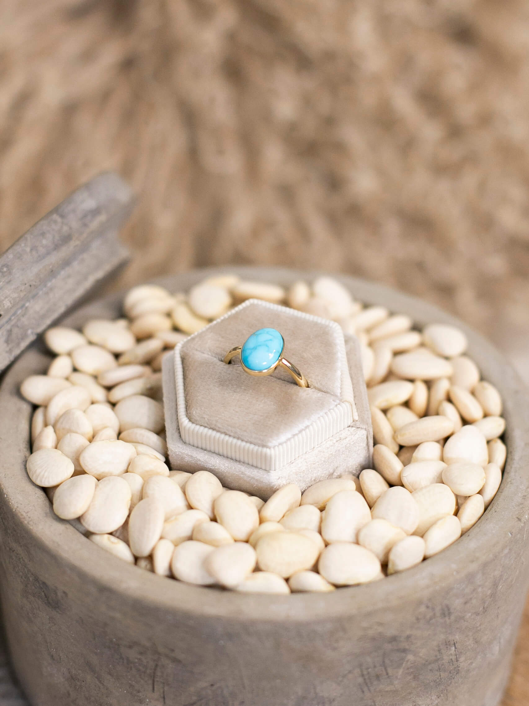 The Bordeaux 14k and Turquoise Ring 11, Sz 7-Rings-Calli Co., Turquoise and Silver Jewelry, Native American Handmade, Zuni Tribe, Navajo Tribe, Brock Texas