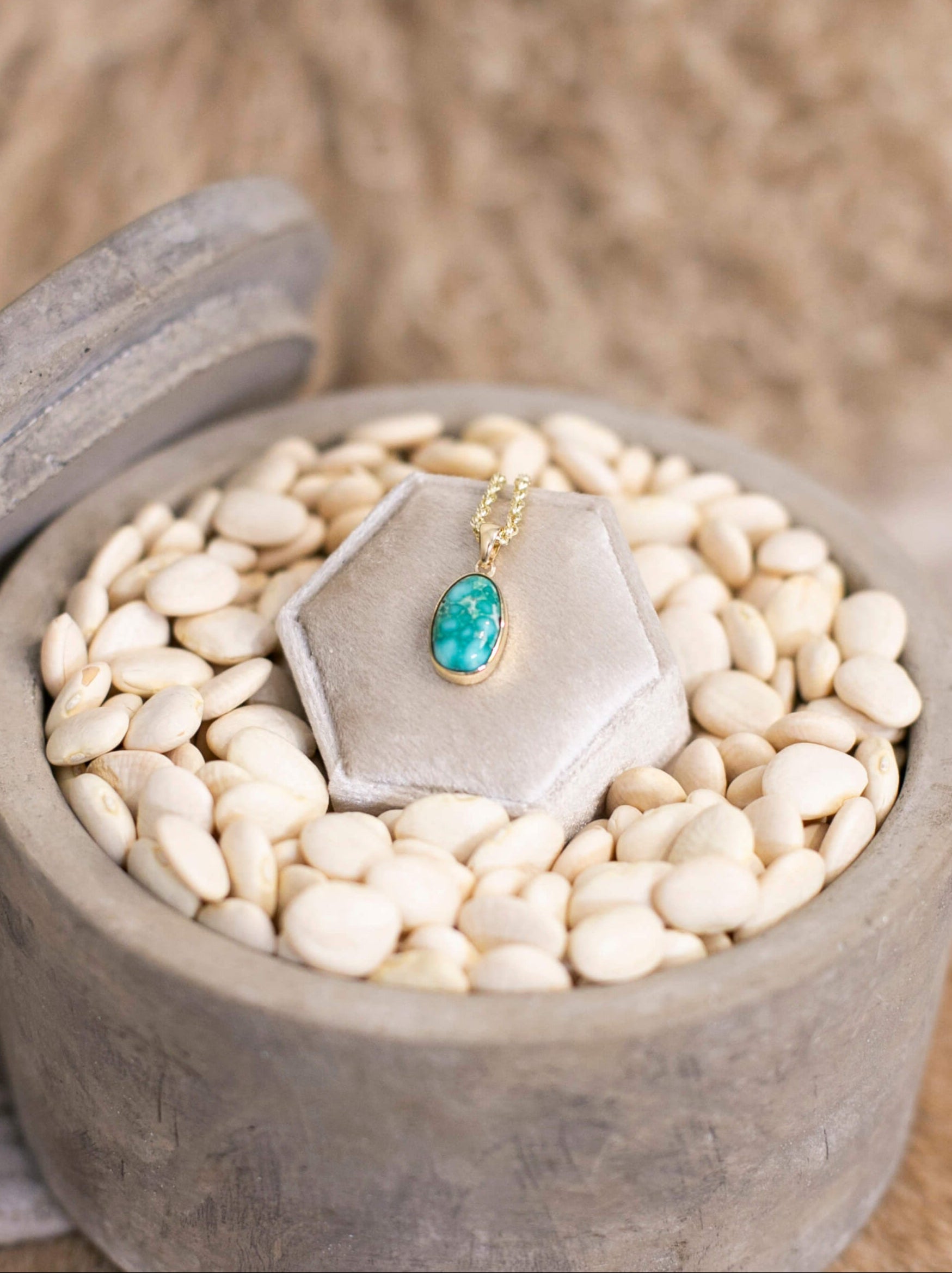 The Nordic 14k and Turquoise Pendant, 7-Pendants-Calli Co., Turquoise and Silver Jewelry, Native American Handmade, Zuni Tribe, Navajo Tribe, Brock Texas