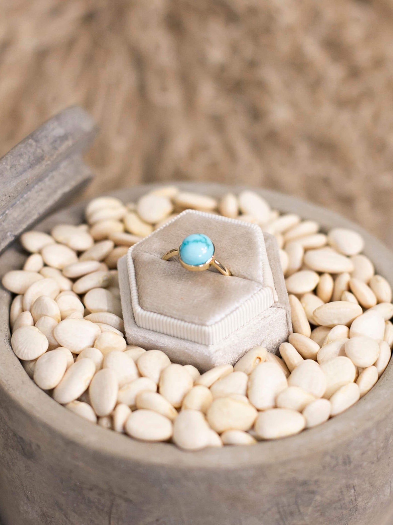 The Bordeaux 14k and Turquoise Ring 15, Sz 8-Rings-Calli Co., Turquoise and Silver Jewelry, Native American Handmade, Zuni Tribe, Navajo Tribe, Brock Texas