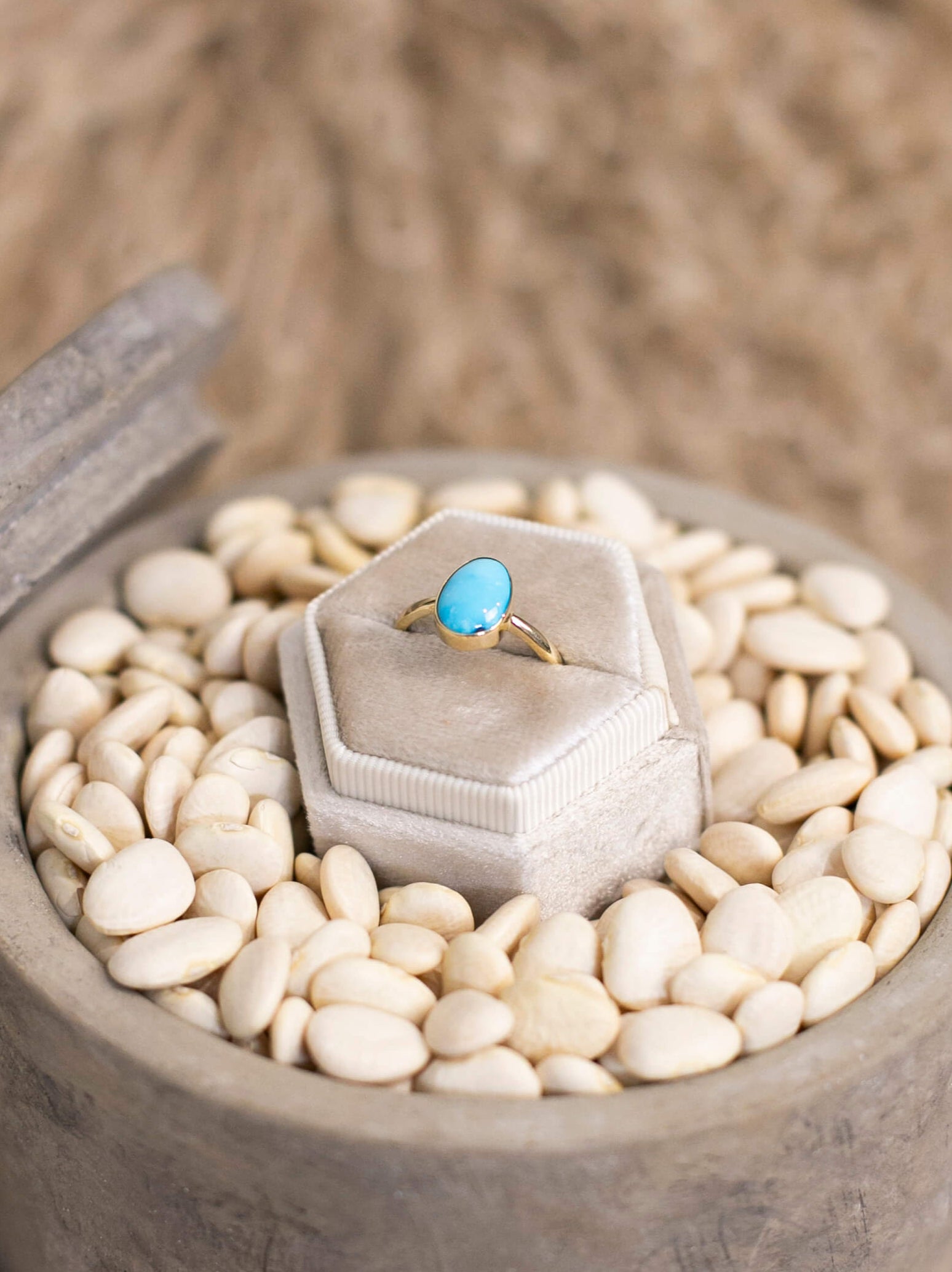 The Bordeaux 14k and Turquoise Ring 16, Sz 7-Rings-Calli Co., Turquoise and Silver Jewelry, Native American Handmade, Zuni Tribe, Navajo Tribe, Brock Texas