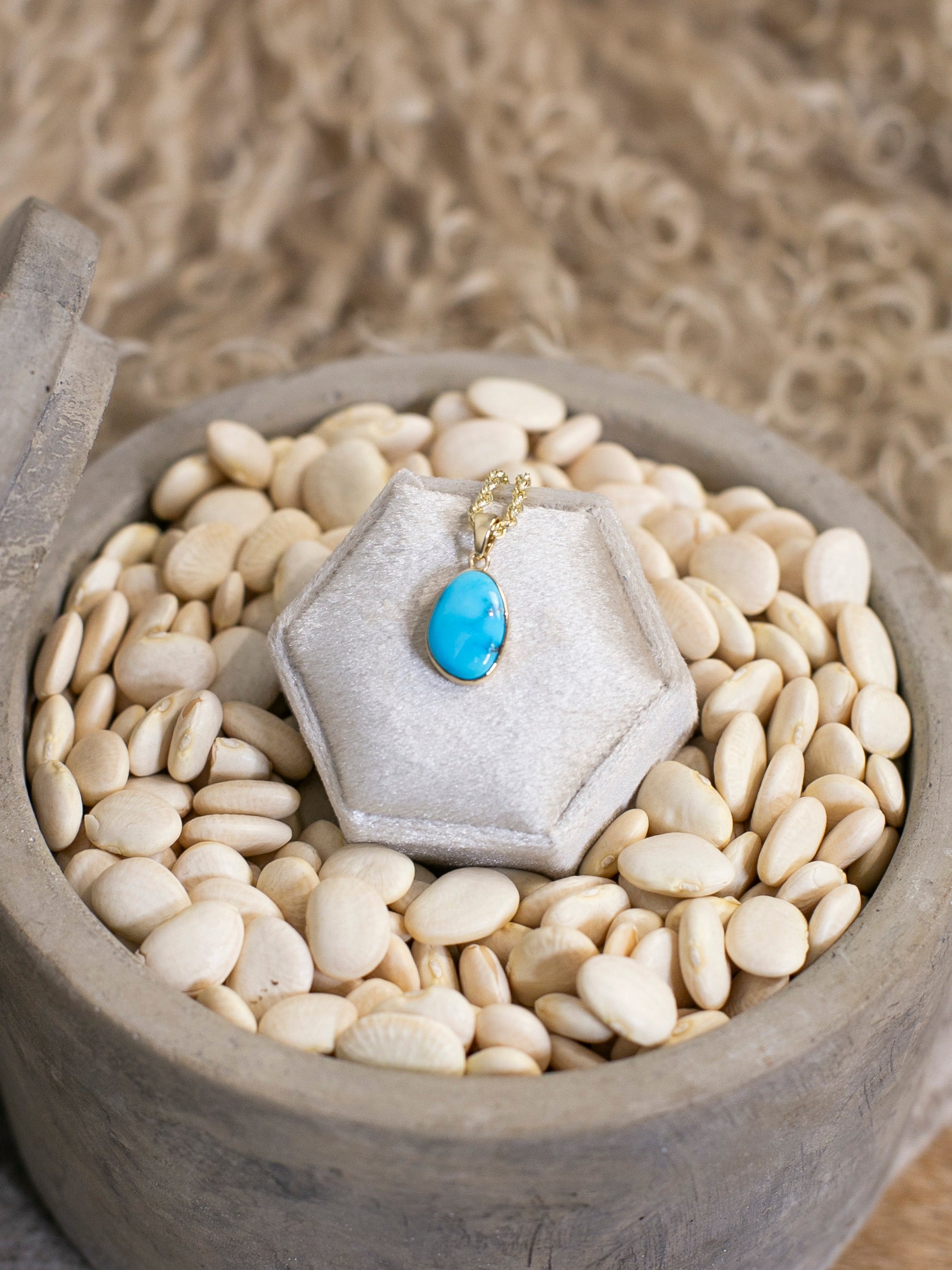 The Nordic 14k and Turquoise Pendant, 1-Pendants-Calli Co., Turquoise and Silver Jewelry, Native American Handmade, Zuni Tribe, Navajo Tribe, Brock Texas