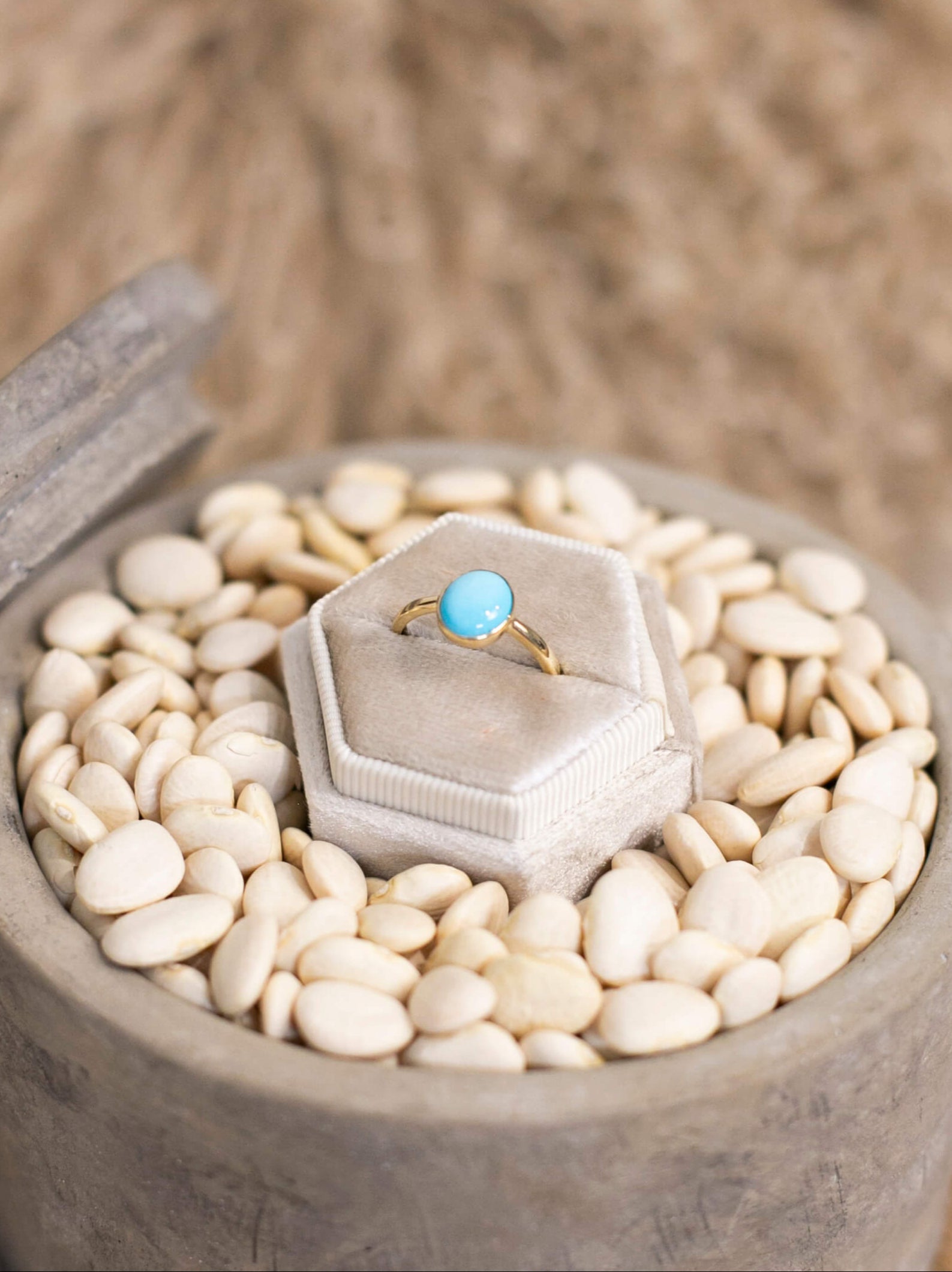 The London 14k and Turquoise Ring 4, Sz 7-Rings-Calli Co., Turquoise and Silver Jewelry, Native American Handmade, Zuni Tribe, Navajo Tribe, Brock Texas