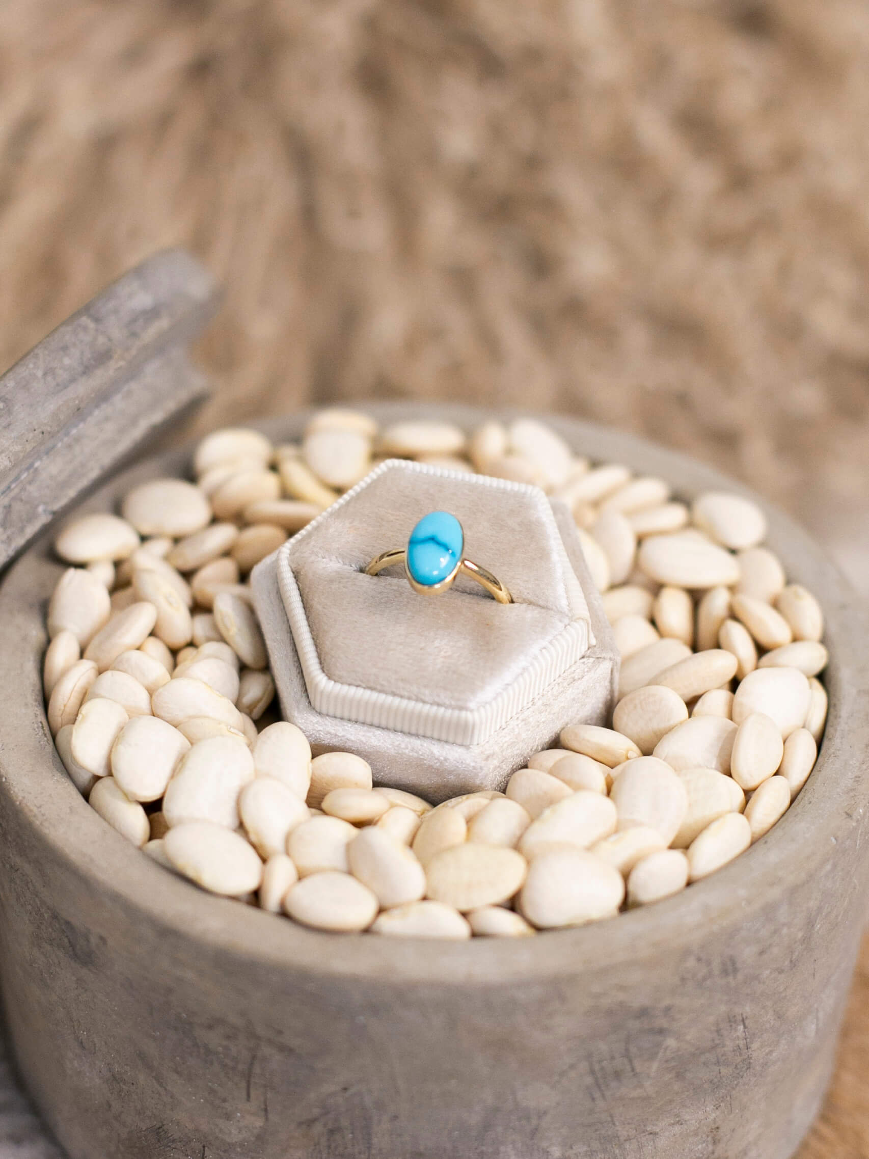 The London 14k and Turquoise Ring 11, Sz 7-Rings-Calli Co., Turquoise and Silver Jewelry, Native American Handmade, Zuni Tribe, Navajo Tribe, Brock Texas