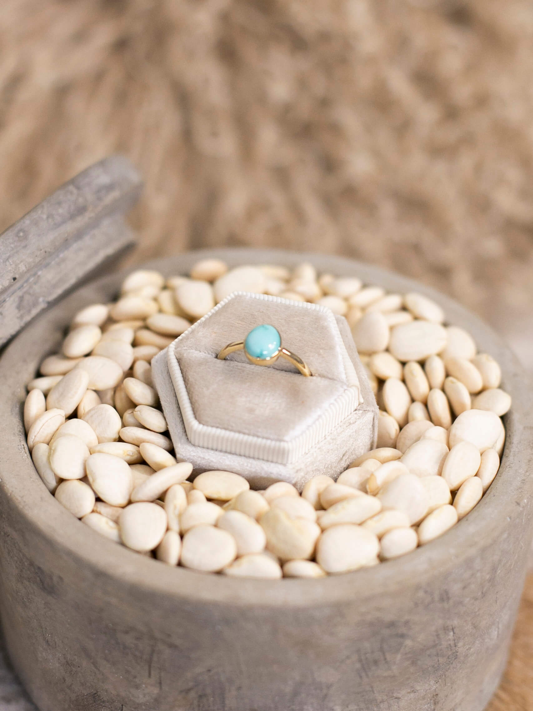 The Paris 14k and Turquoise Ring 13, Sz 8-Rings-Calli Co., Turquoise and Silver Jewelry, Native American Handmade, Zuni Tribe, Navajo Tribe, Brock Texas