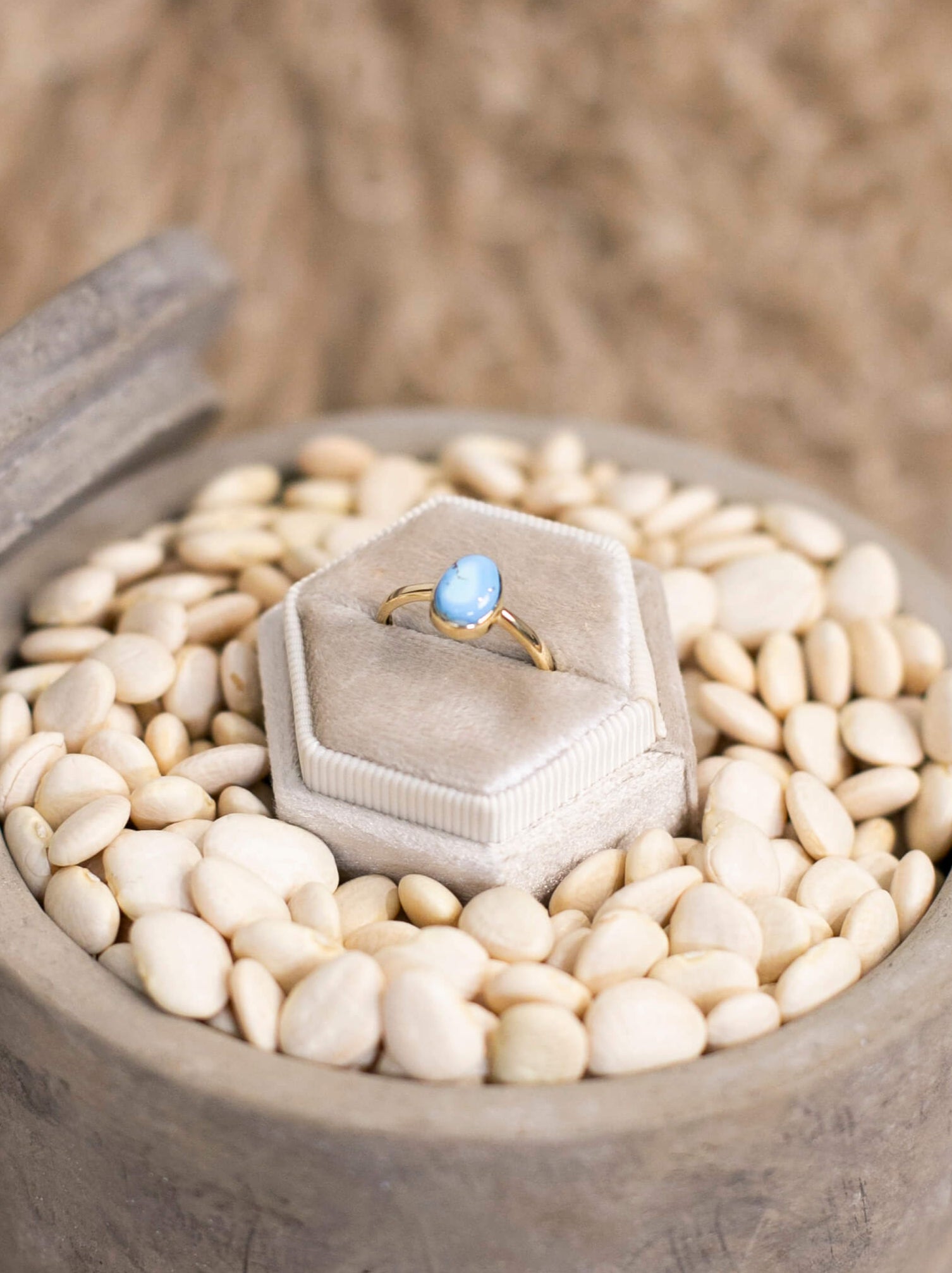 The Paris 14k and Turquoise Ring 17, Sz 7-Rings-Calli Co., Turquoise and Silver Jewelry, Native American Handmade, Zuni Tribe, Navajo Tribe, Brock Texas