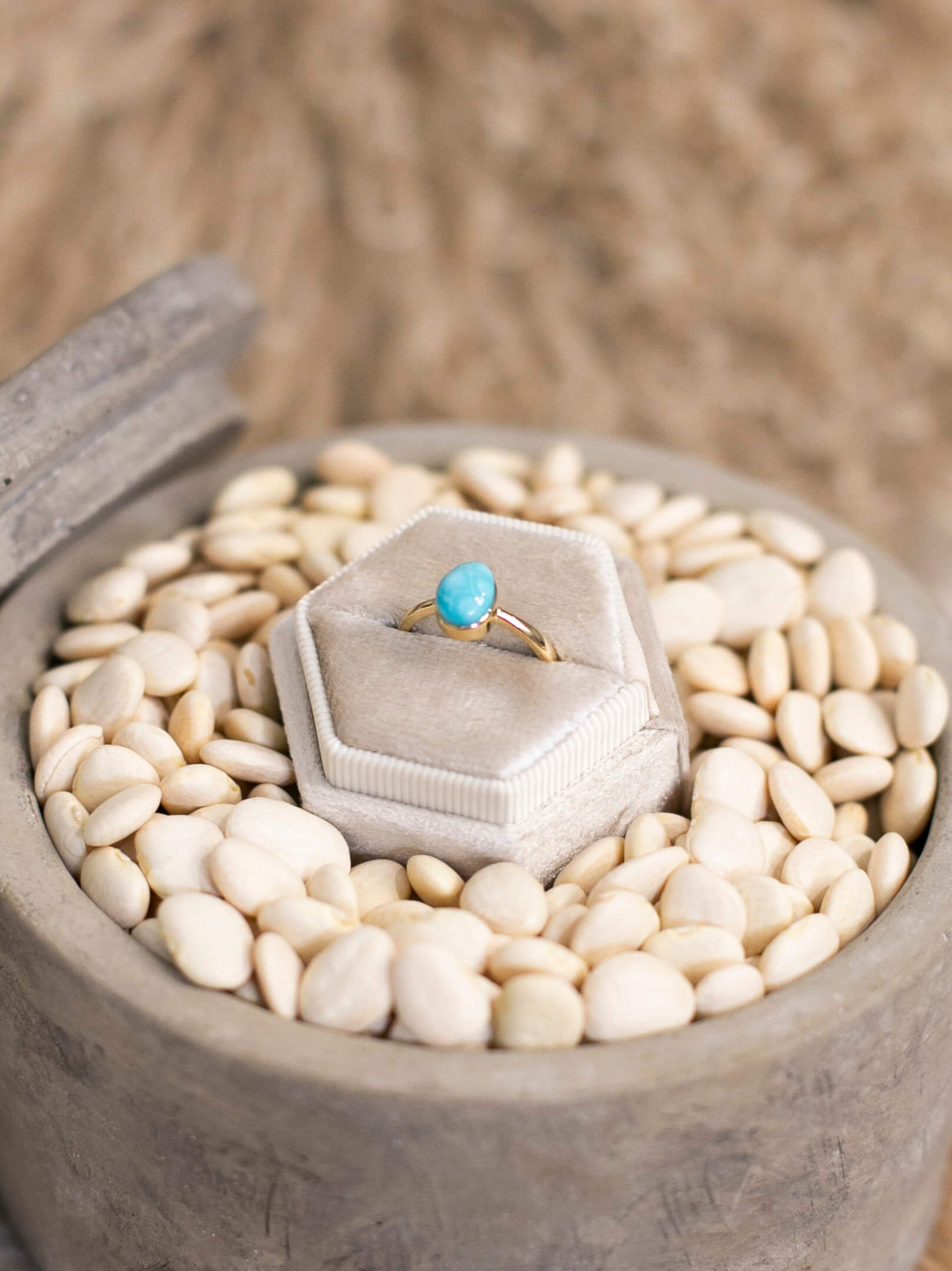 The Paris 14k and Turquoise Ring 21, Sz 6-Rings-Calli Co., Turquoise and Silver Jewelry, Native American Handmade, Zuni Tribe, Navajo Tribe, Brock Texas