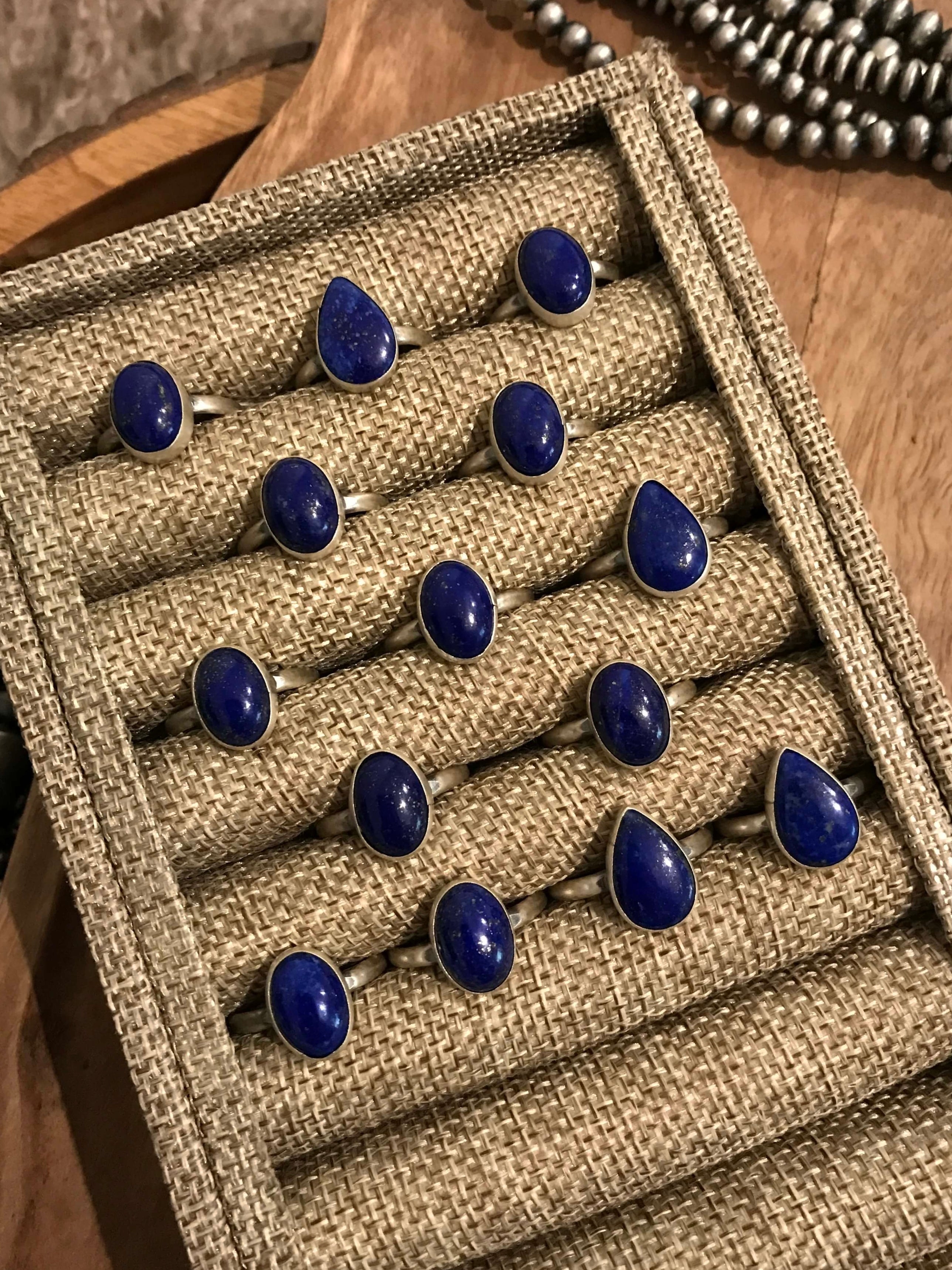 The Jorgi Rings in Lapis-Rings-Calli Co., Turquoise and Silver Jewelry, Native American Handmade, Zuni Tribe, Navajo Tribe, Brock Texas