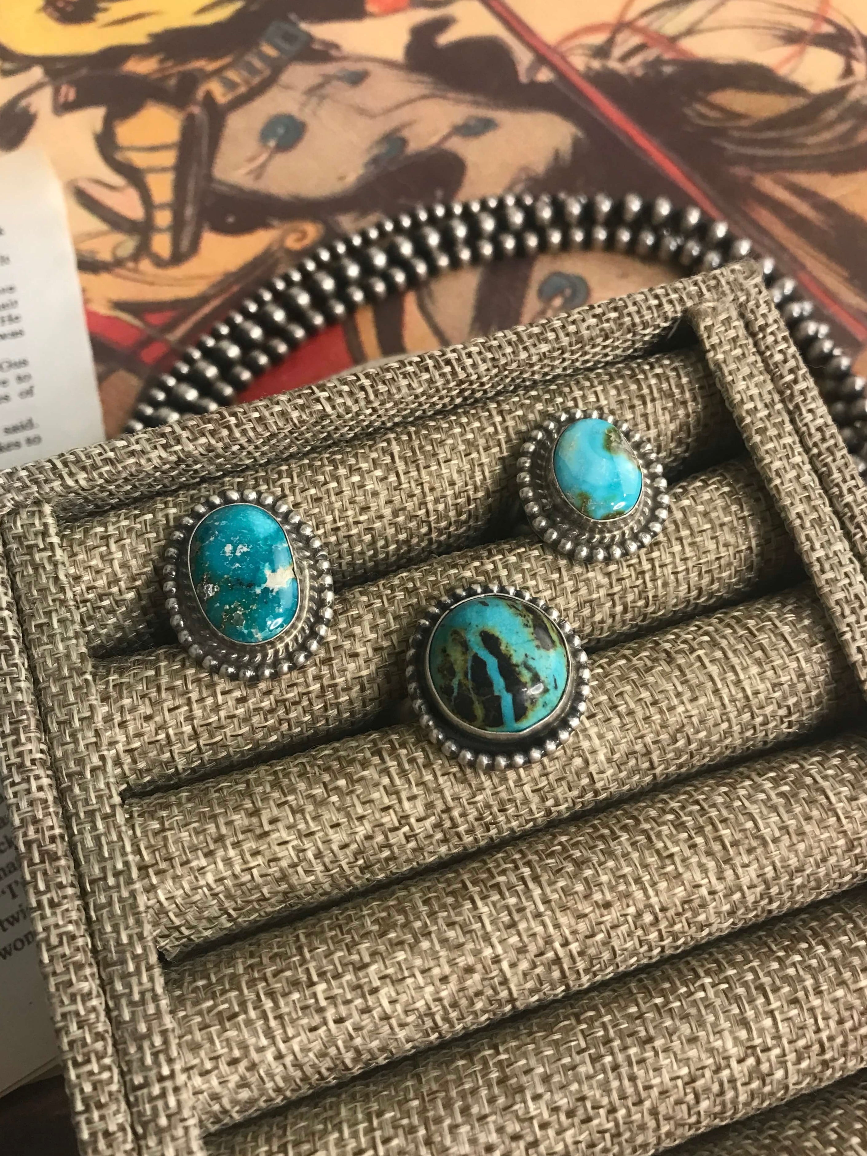 The Pala Mesa Rings-Rings-Calli Co., Turquoise and Silver Jewelry, Native American Handmade, Zuni Tribe, Navajo Tribe, Brock Texas