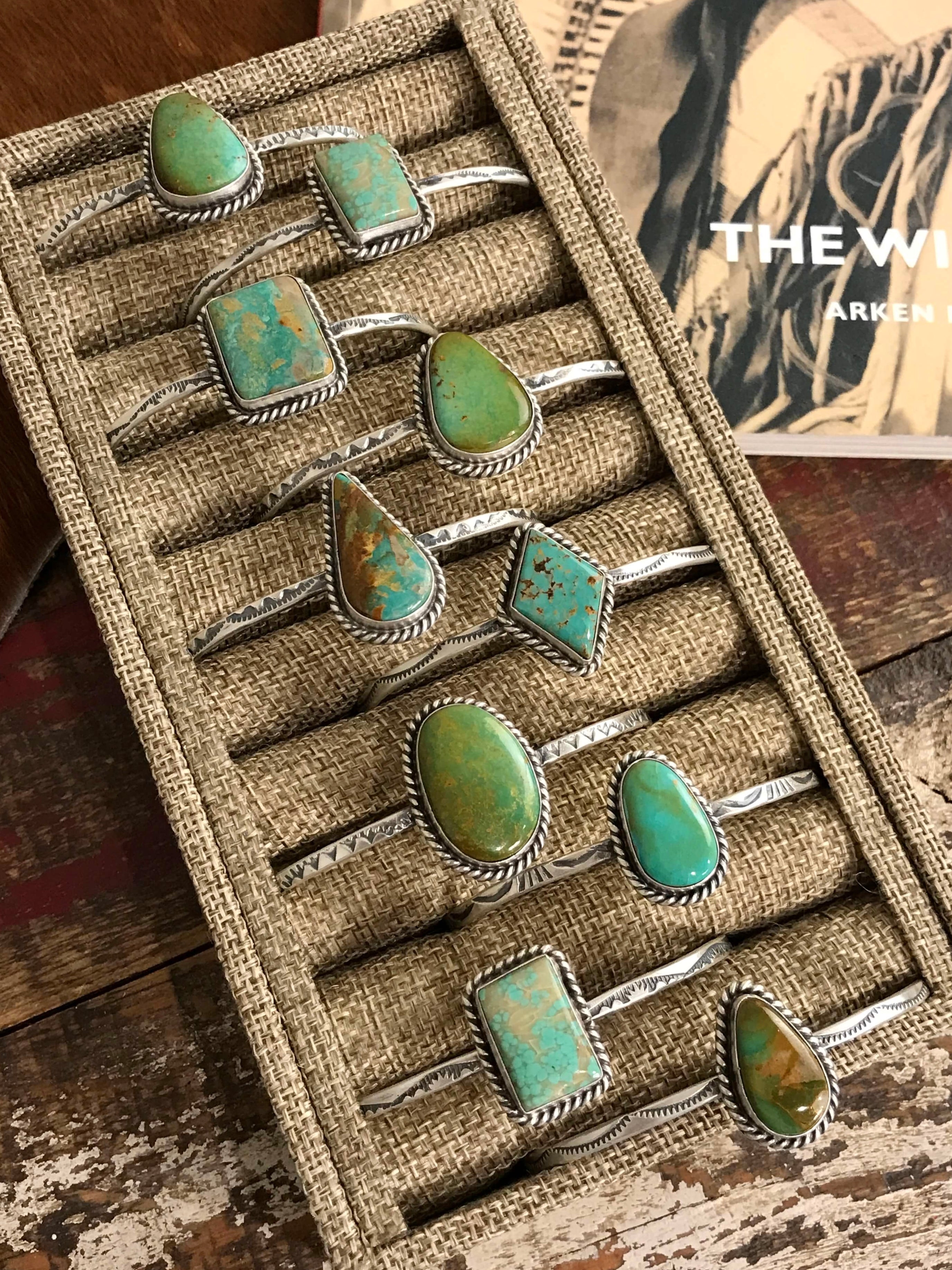 The Taos Cuffs-Bracelets & Cuffs-Calli Co., Turquoise and Silver Jewelry, Native American Handmade, Zuni Tribe, Navajo Tribe, Brock Texas