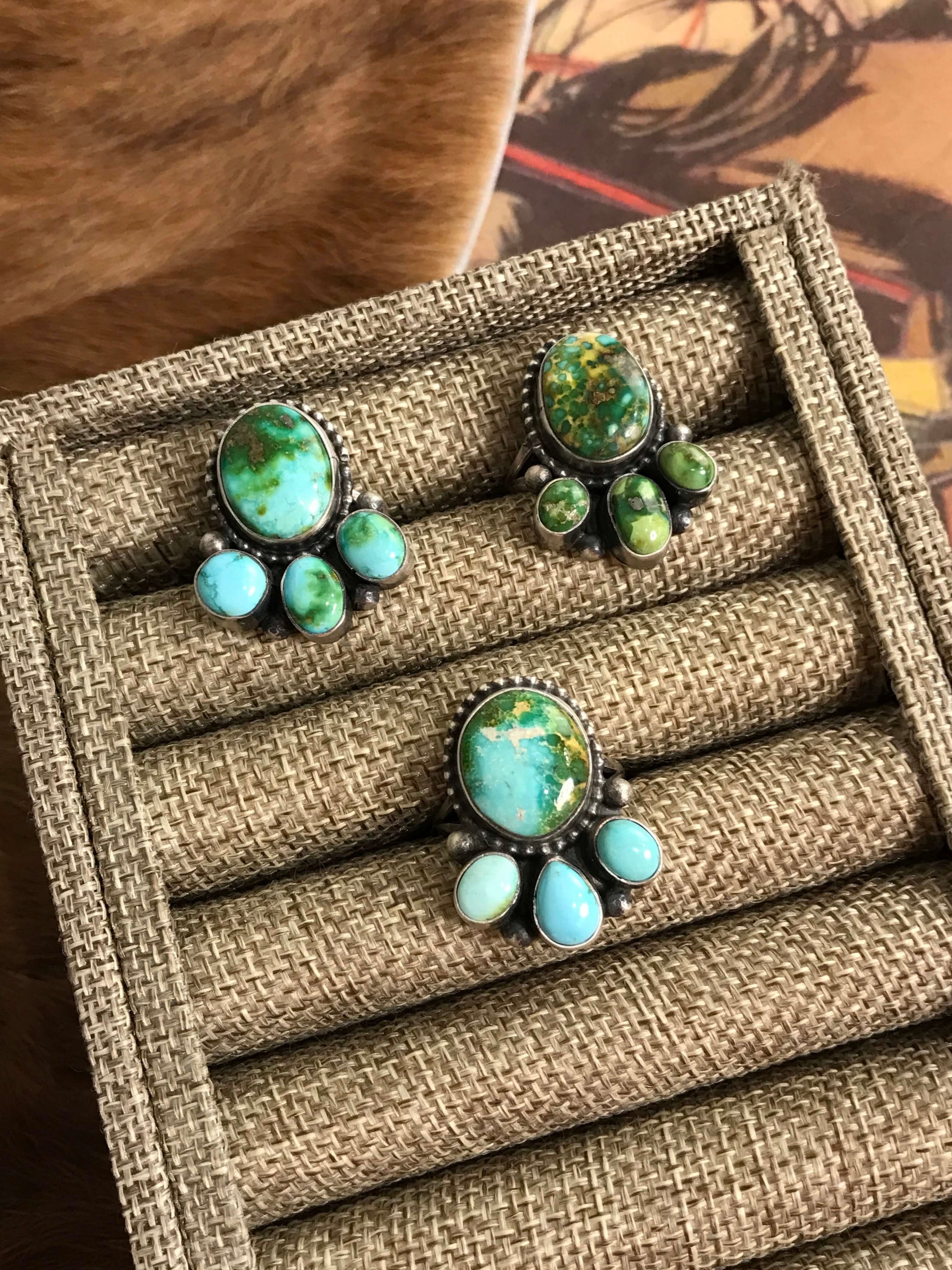 The Barwick Rings-Rings-Calli Co., Turquoise and Silver Jewelry, Native American Handmade, Zuni Tribe, Navajo Tribe, Brock Texas