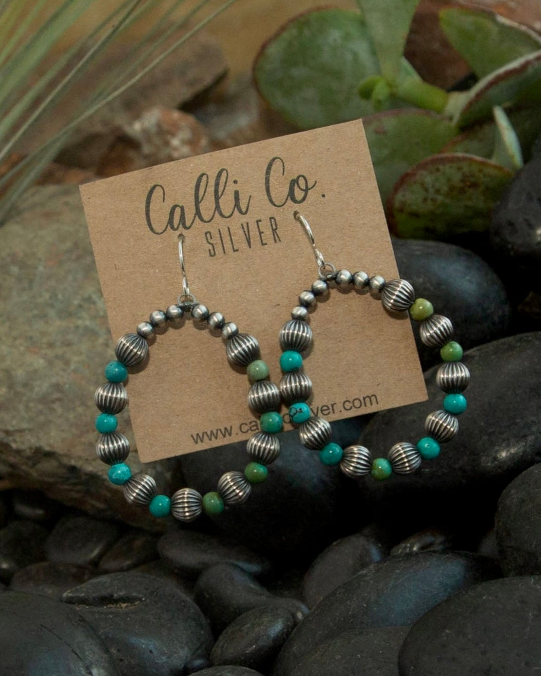 The Muirhead Earrings-Earrings-Calli Co., Turquoise and Silver Jewelry, Native American Handmade, Zuni Tribe, Navajo Tribe, Brock Texas