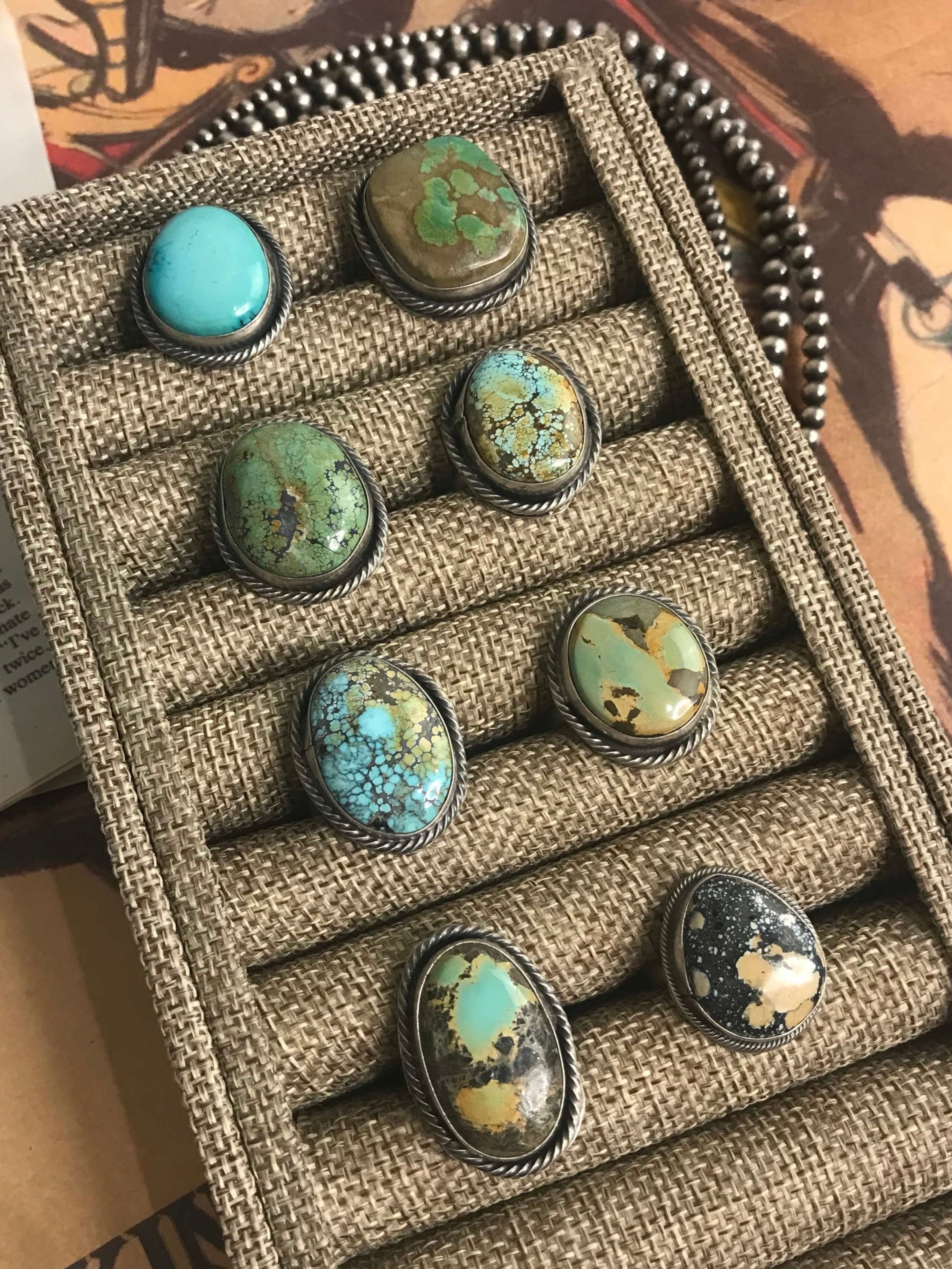 The Ozona Adjustable Rings-Rings-Calli Co., Turquoise and Silver Jewelry, Native American Handmade, Zuni Tribe, Navajo Tribe, Brock Texas