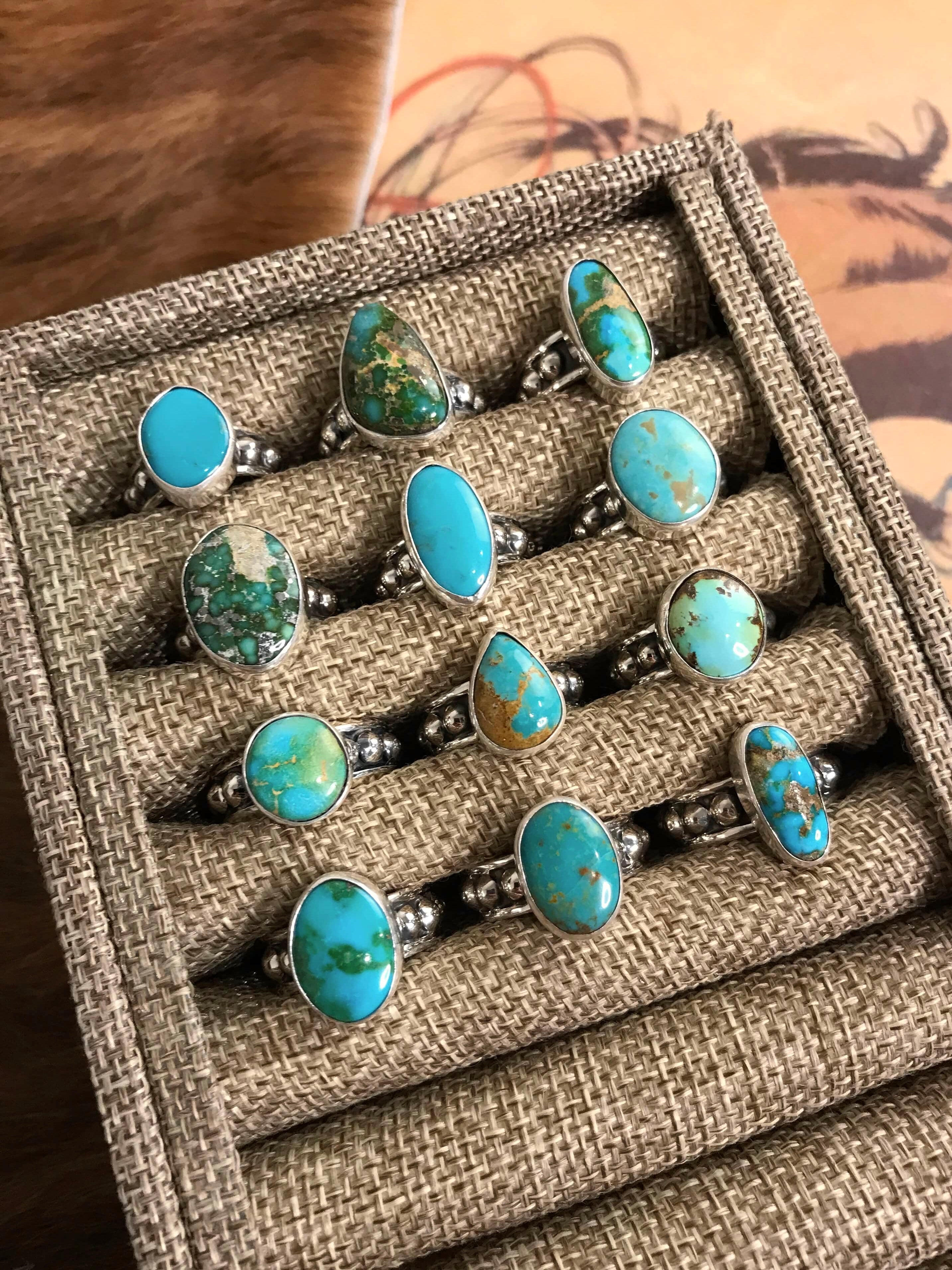 The Zanata Rings-Rings-Calli Co., Turquoise and Silver Jewelry, Native American Handmade, Zuni Tribe, Navajo Tribe, Brock Texas