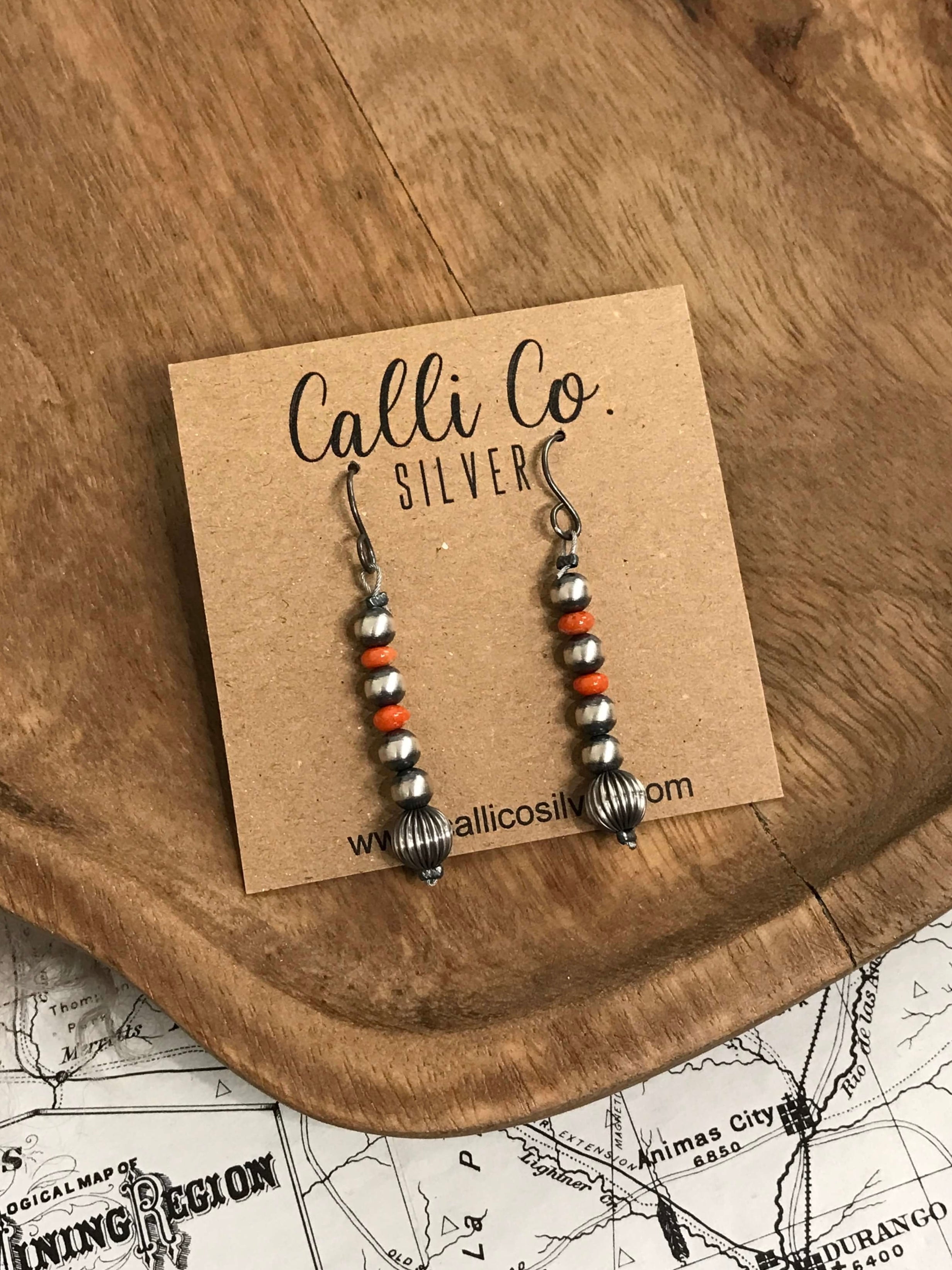 The Bristol Bay Earrings-Earrings-Calli Co., Turquoise and Silver Jewelry, Native American Handmade, Zuni Tribe, Navajo Tribe, Brock Texas