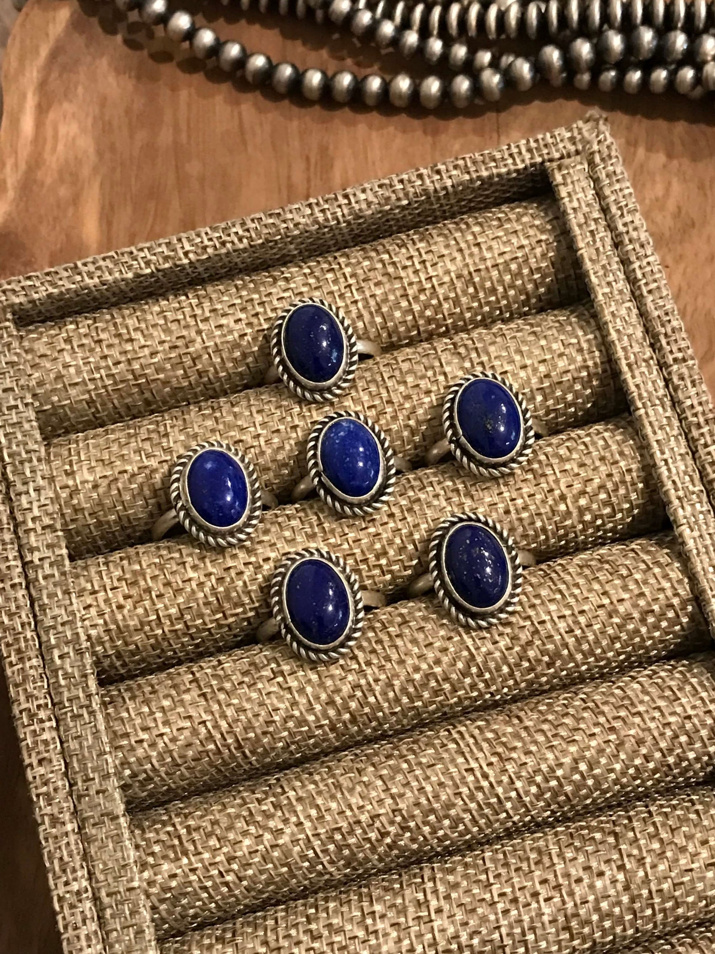 The Bolivar Rings in Lapis-Rings-Calli Co., Turquoise and Silver Jewelry, Native American Handmade, Zuni Tribe, Navajo Tribe, Brock Texas