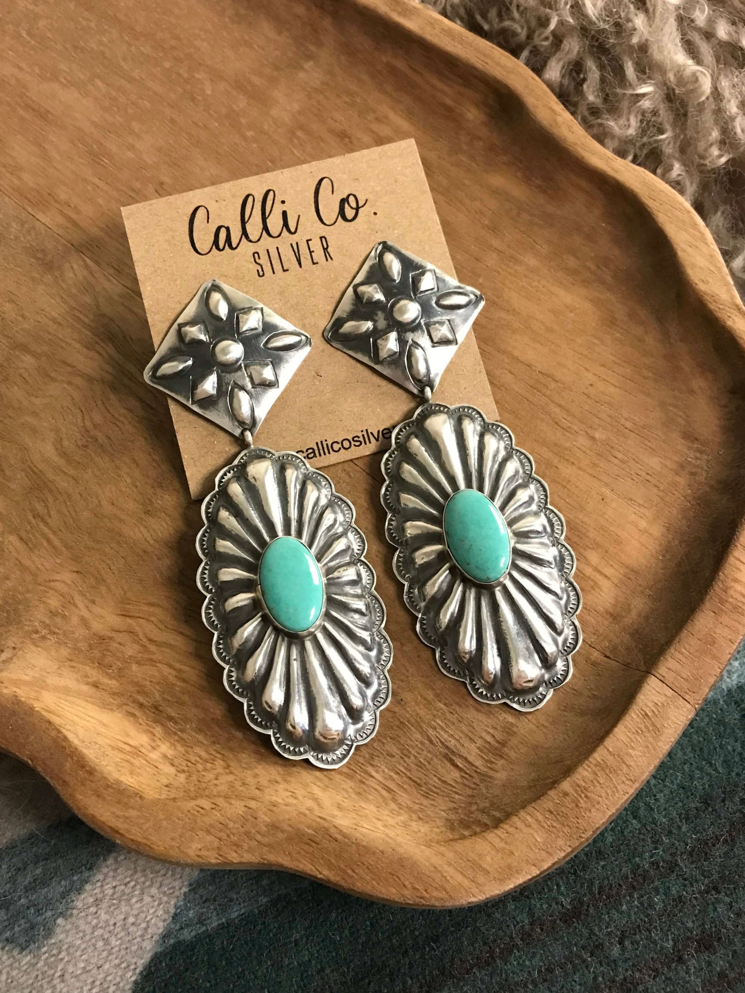The Bonfouca Earrings, 2 xx-Earrings-Calli Co., Turquoise and Silver Jewelry, Native American Handmade, Zuni Tribe, Navajo Tribe, Brock Texas