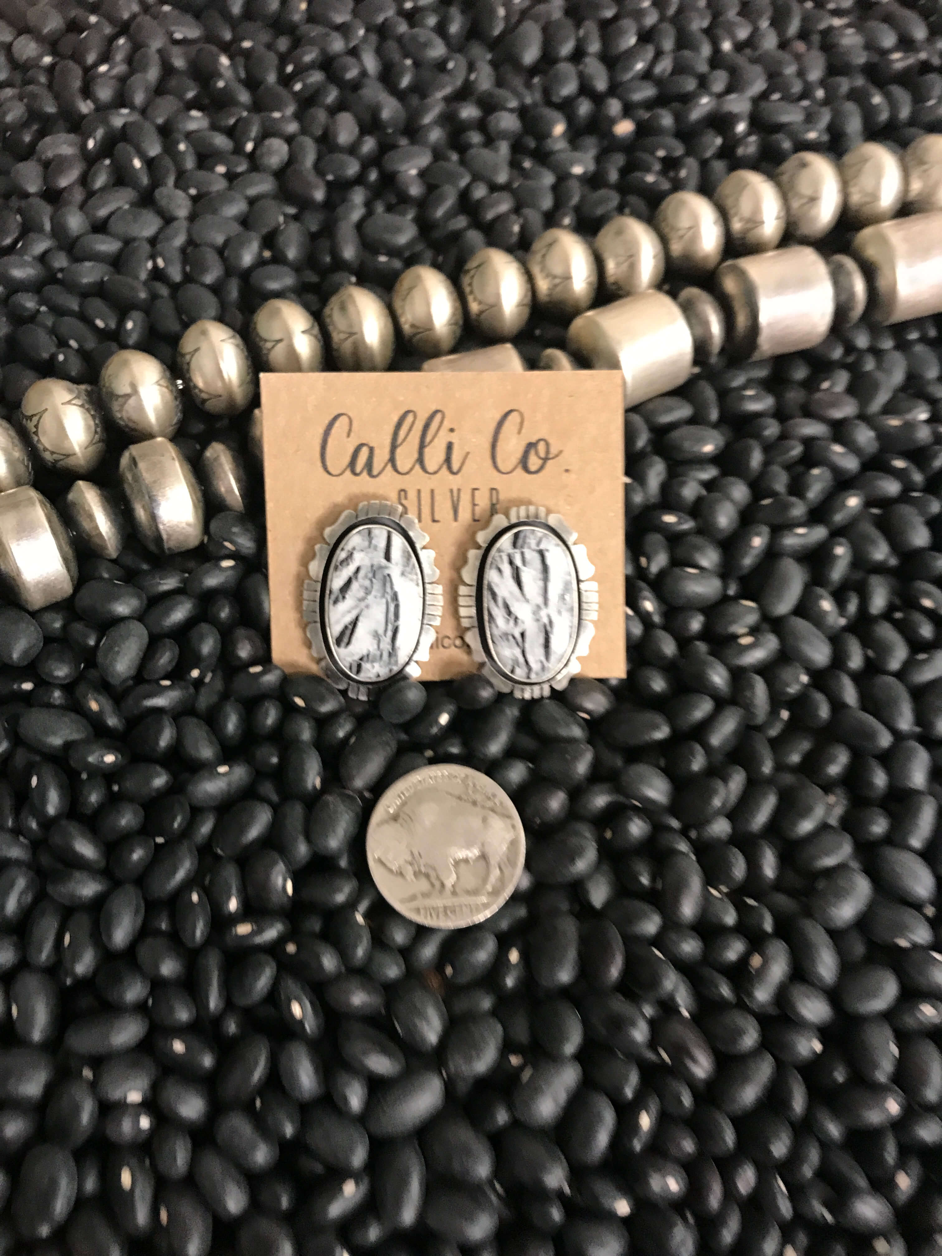 The Favorite Studs, 1-Earrings-Calli Co., Turquoise and Silver Jewelry, Native American Handmade, Zuni Tribe, Navajo Tribe, Brock Texas