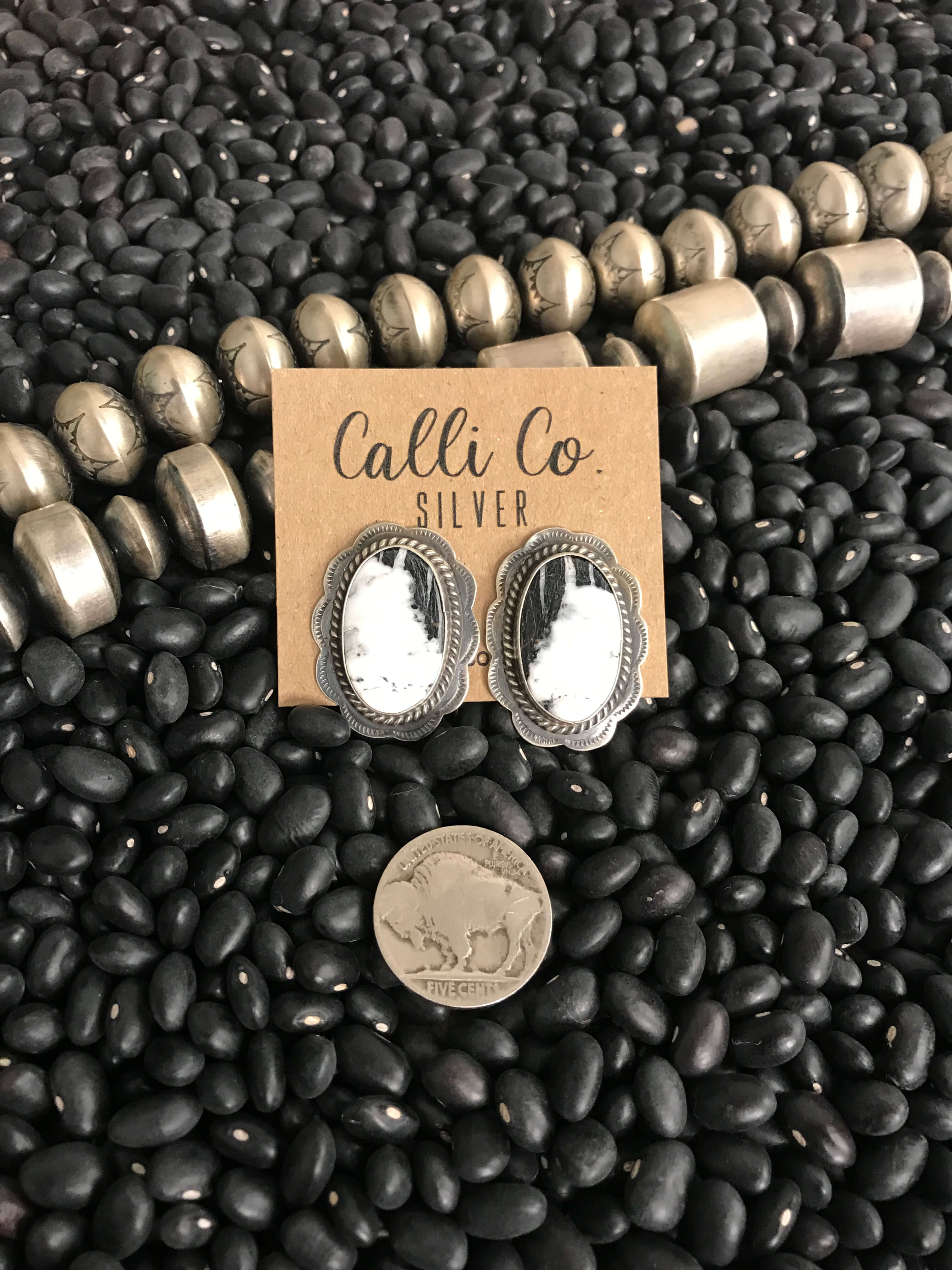 The Favorite Studs, 3-Earrings-Calli Co., Turquoise and Silver Jewelry, Native American Handmade, Zuni Tribe, Navajo Tribe, Brock Texas