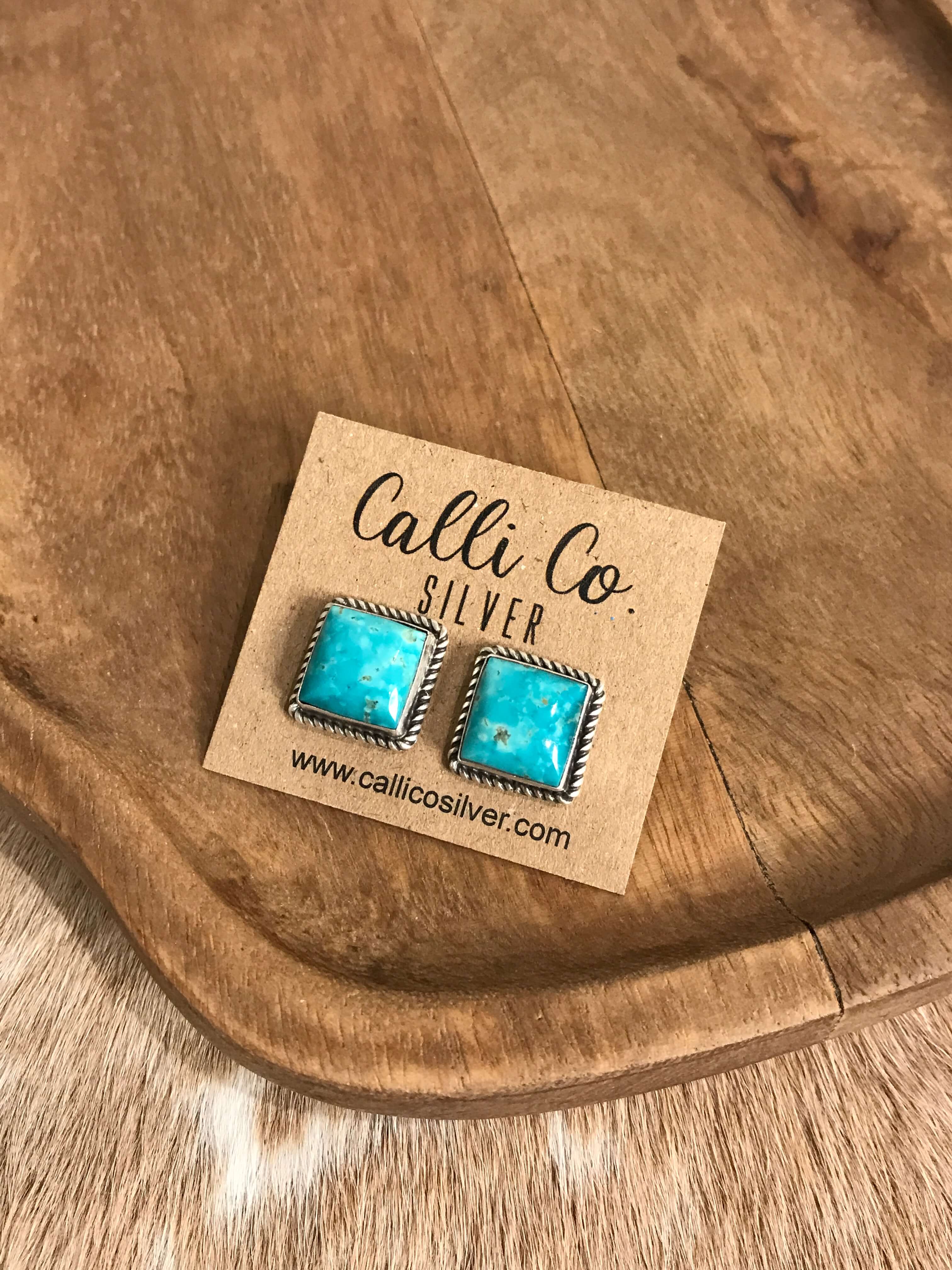 The Turquoise Studs, 81-Earrings-Calli Co., Turquoise and Silver Jewelry, Native American Handmade, Zuni Tribe, Navajo Tribe, Brock Texas
