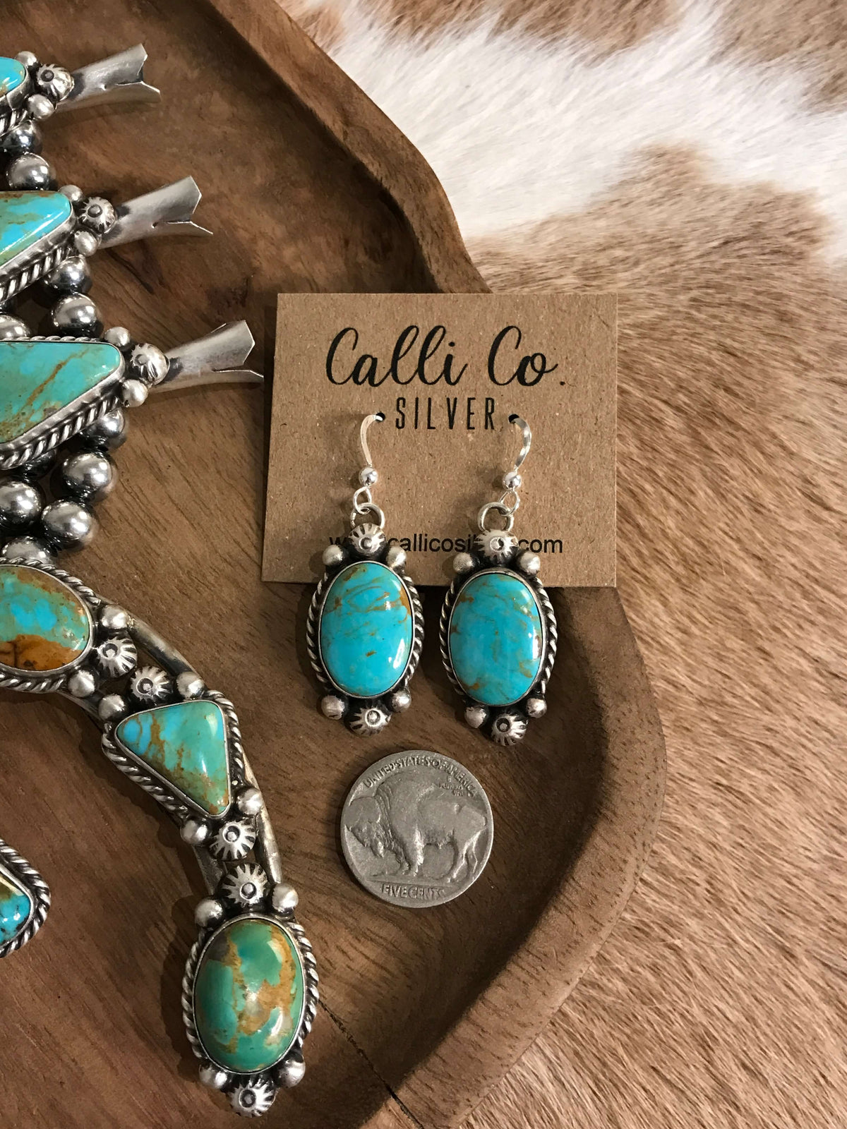 The Yellowridge Squash Blossom Necklace Set-Necklaces-Calli Co., Turquoise and Silver Jewelry, Native American Handmade, Zuni Tribe, Navajo Tribe, Brock Texas