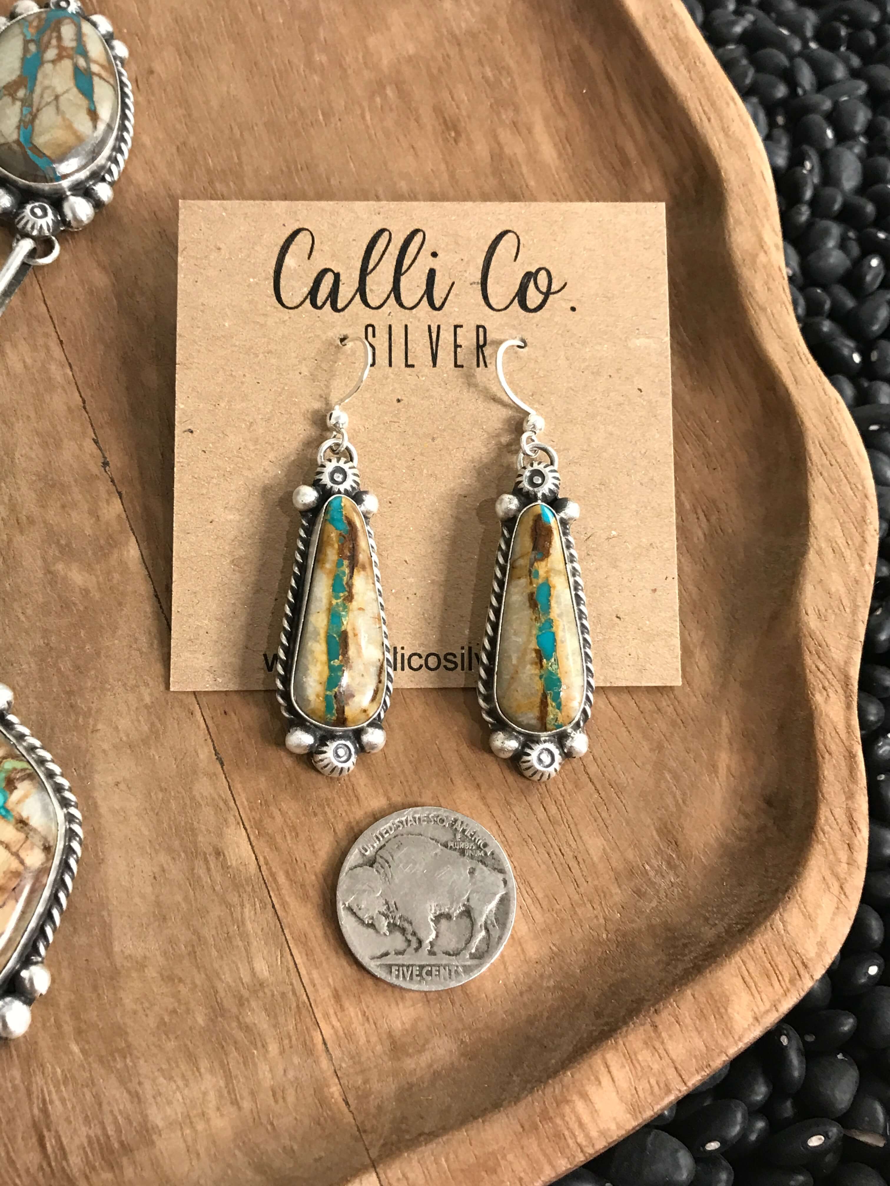The Teton Lariat Necklace Set xx-Necklaces-Calli Co., Turquoise and Silver Jewelry, Native American Handmade, Zuni Tribe, Navajo Tribe, Brock Texas