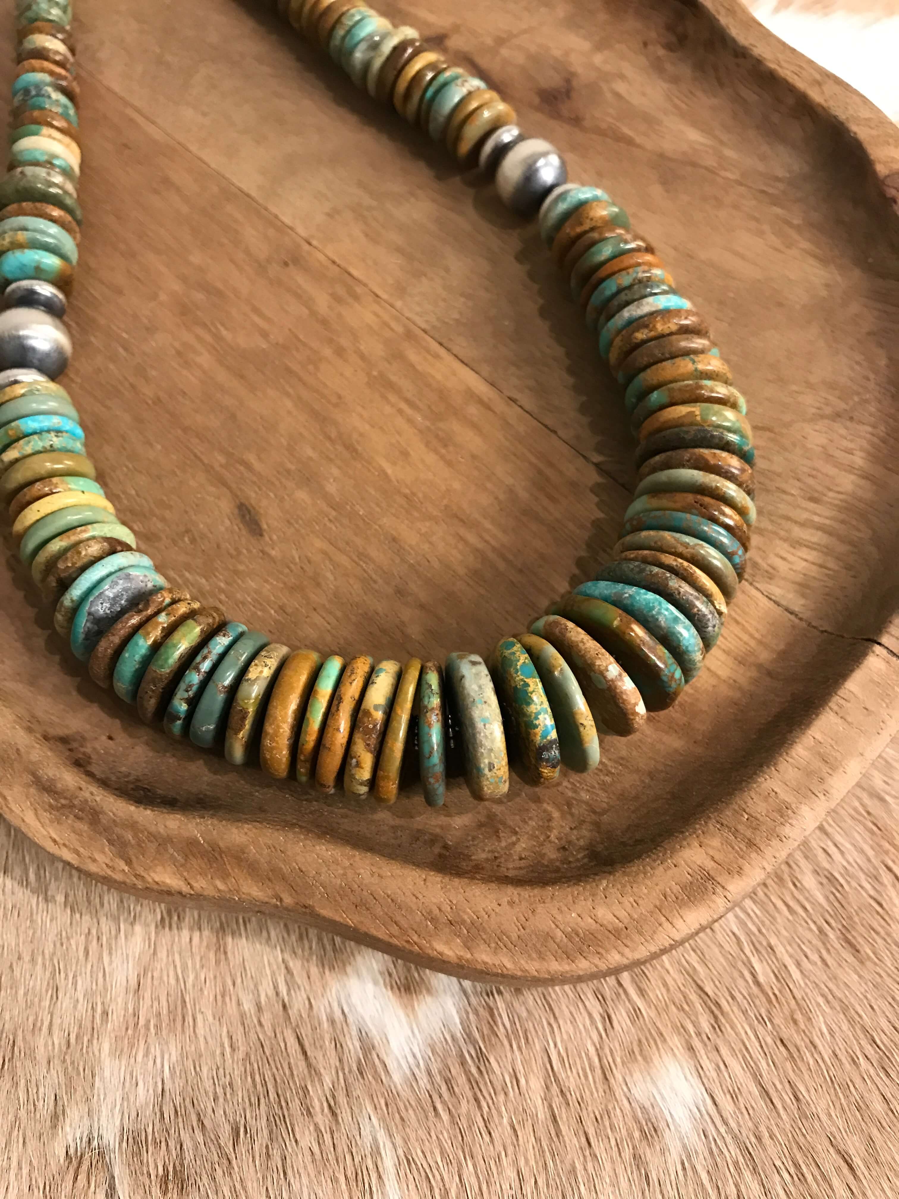 The Cresco 20" Stacked Necklace, 2-Necklaces-Calli Co., Turquoise and Silver Jewelry, Native American Handmade, Zuni Tribe, Navajo Tribe, Brock Texas