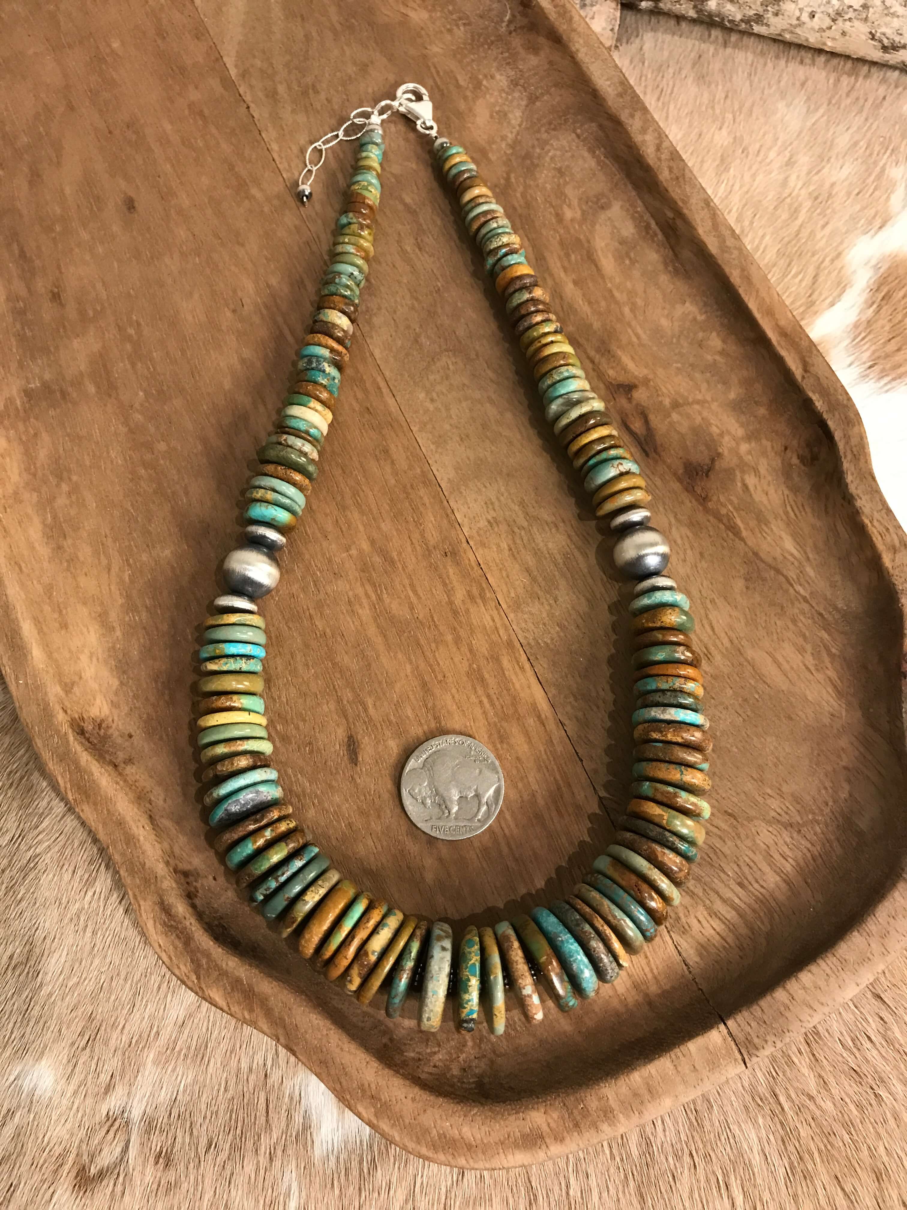 The Cresco 20" Stacked Necklace, 2-Necklaces-Calli Co., Turquoise and Silver Jewelry, Native American Handmade, Zuni Tribe, Navajo Tribe, Brock Texas