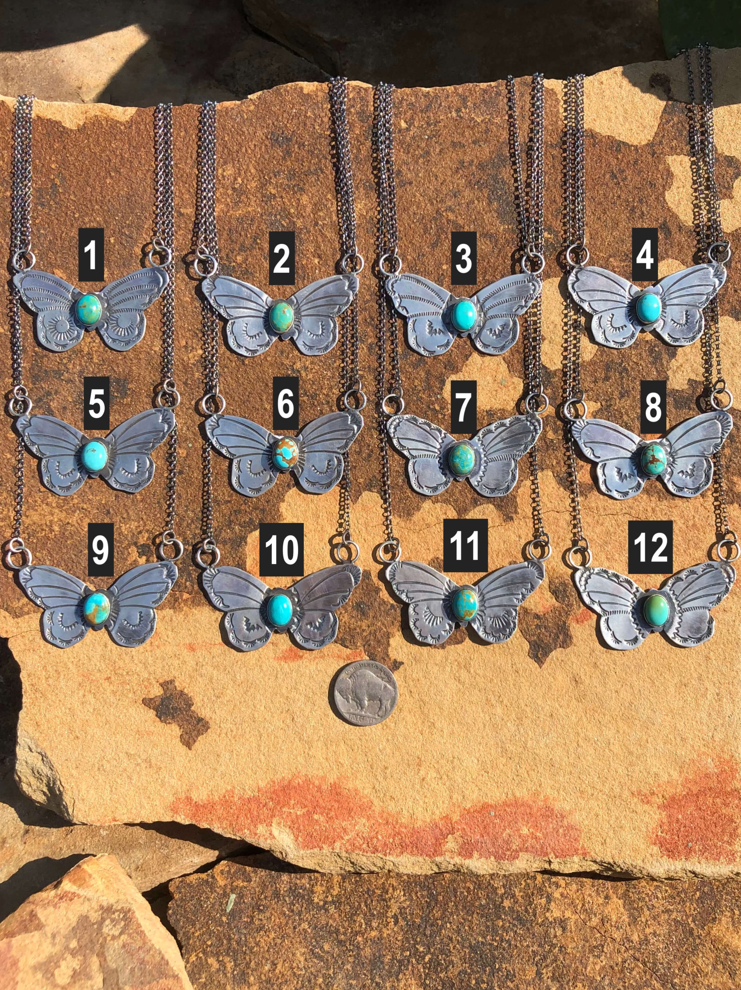 The Butterfly Necklace-Necklaces-Calli Co., Turquoise and Silver Jewelry, Native American Handmade, Zuni Tribe, Navajo Tribe, Brock Texas