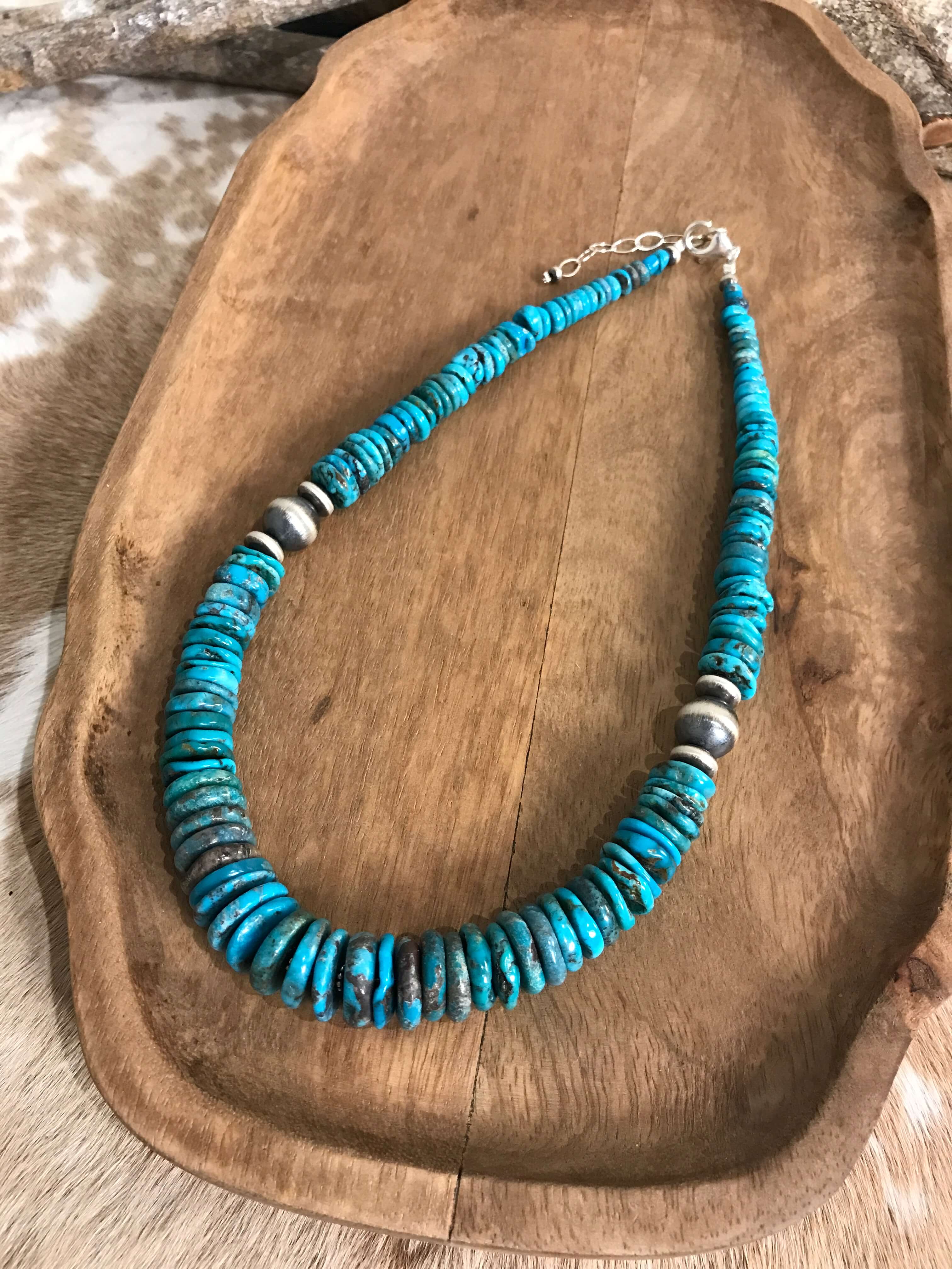 The Cresco 20" Stacked Necklace, 3-Necklaces-Calli Co., Turquoise and Silver Jewelry, Native American Handmade, Zuni Tribe, Navajo Tribe, Brock Texas