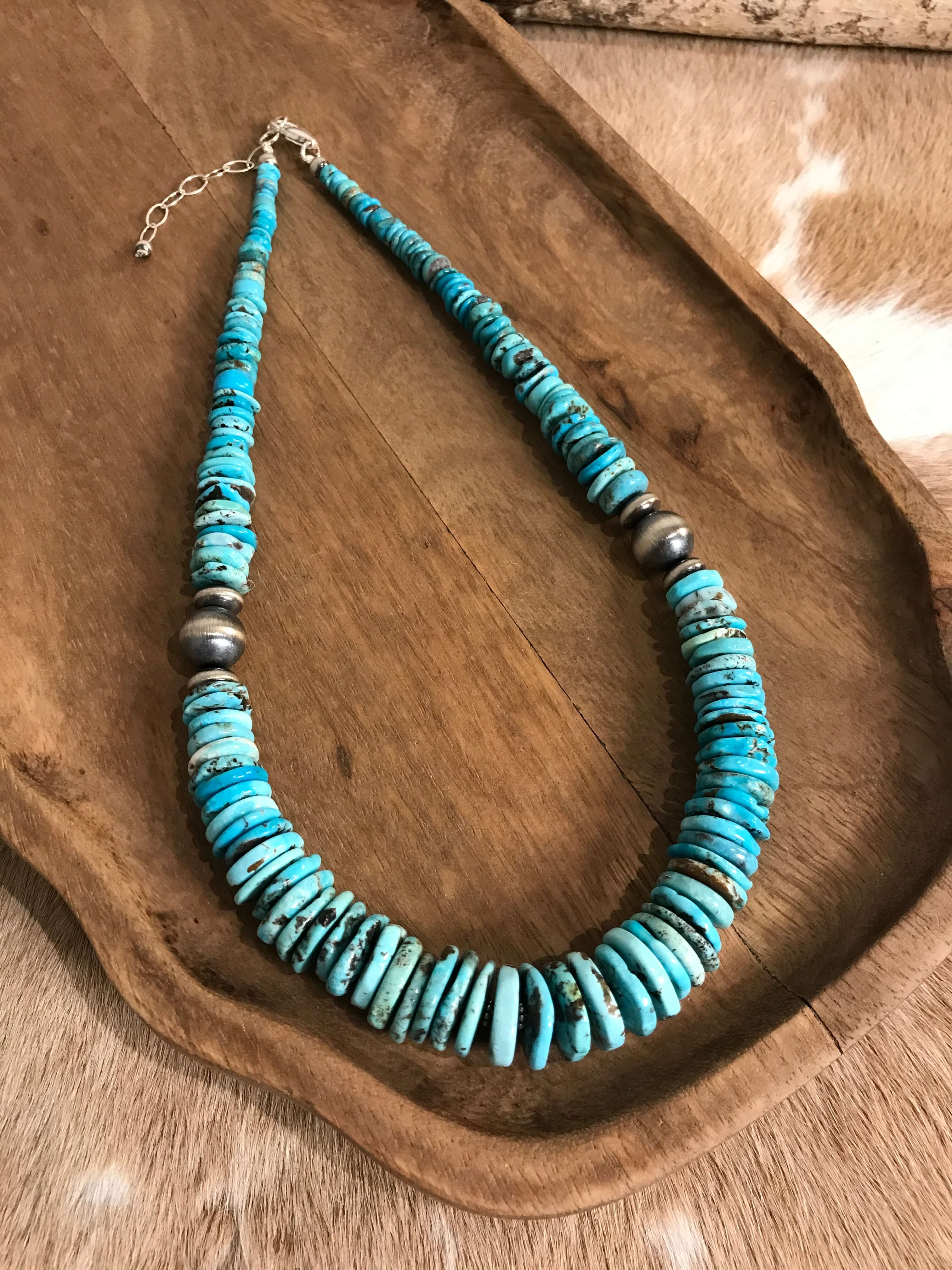 The Cresco 20" Stacked Necklace, 4-Necklaces-Calli Co., Turquoise and Silver Jewelry, Native American Handmade, Zuni Tribe, Navajo Tribe, Brock Texas